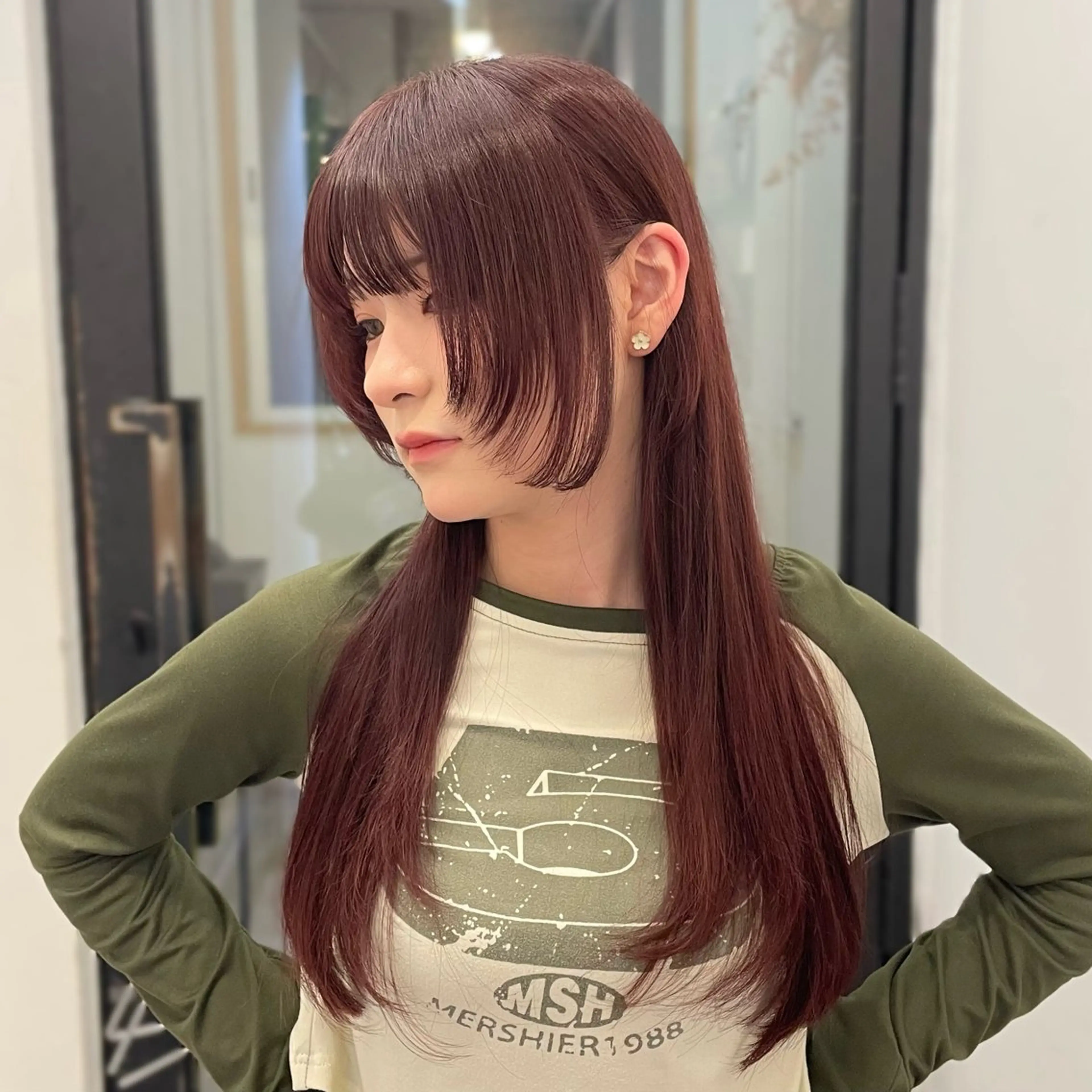 カラー レッドカラー lufeli所属・🫧あやね/カットモ デル/仙台美容室🫧のヘアスタイル