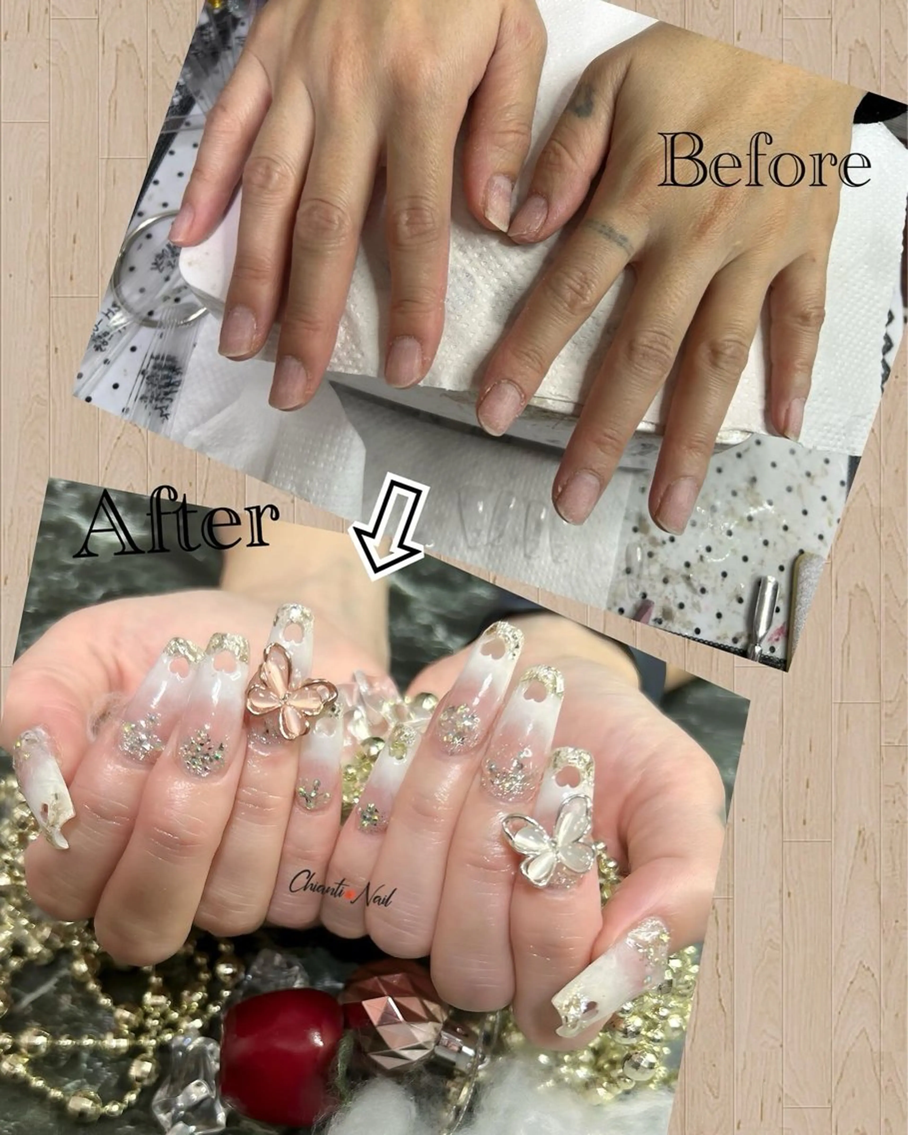 ネイル 長さ出し 持ち込み Chianti Nailのネイルデザイン