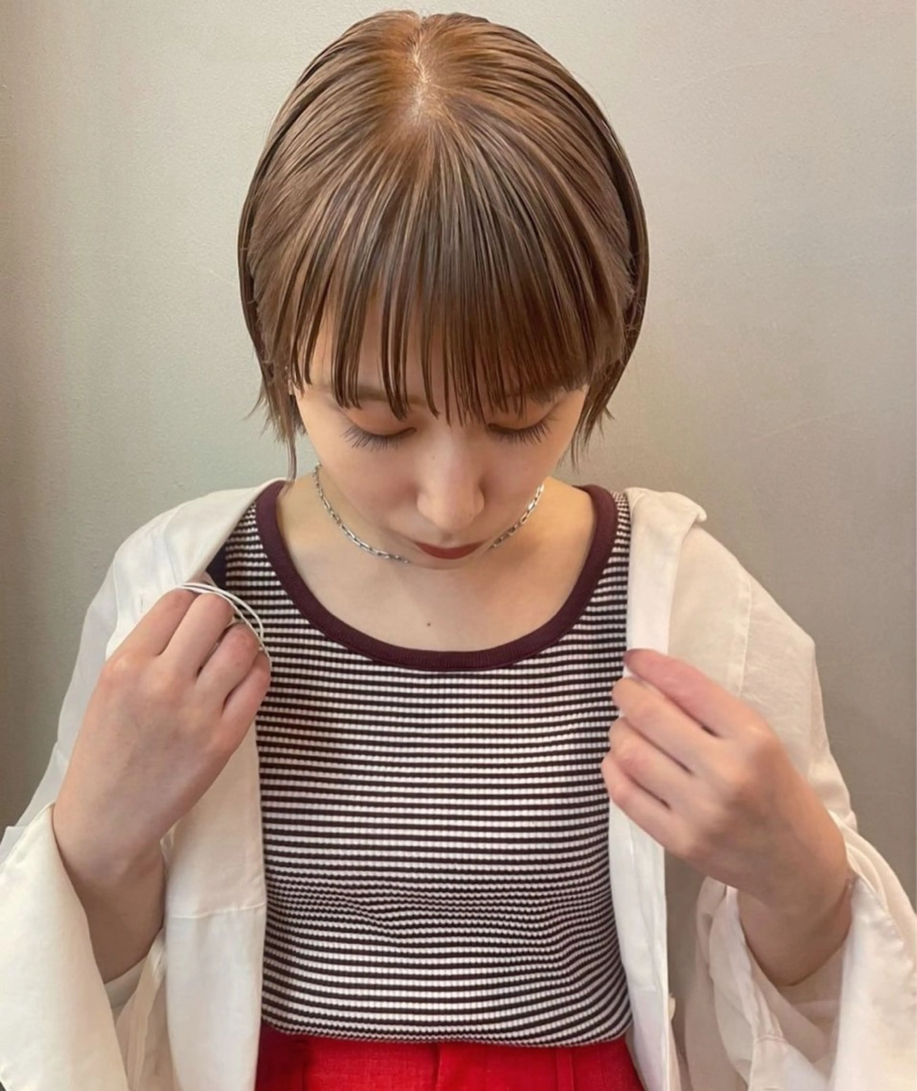 ショート カラー ベージュカラー ブリーチ 透明感カラー ダブルカラー ハイトーンカラー tete nico所属・似合わせ/ヘアカラー nanami🌸のヘアスタイル