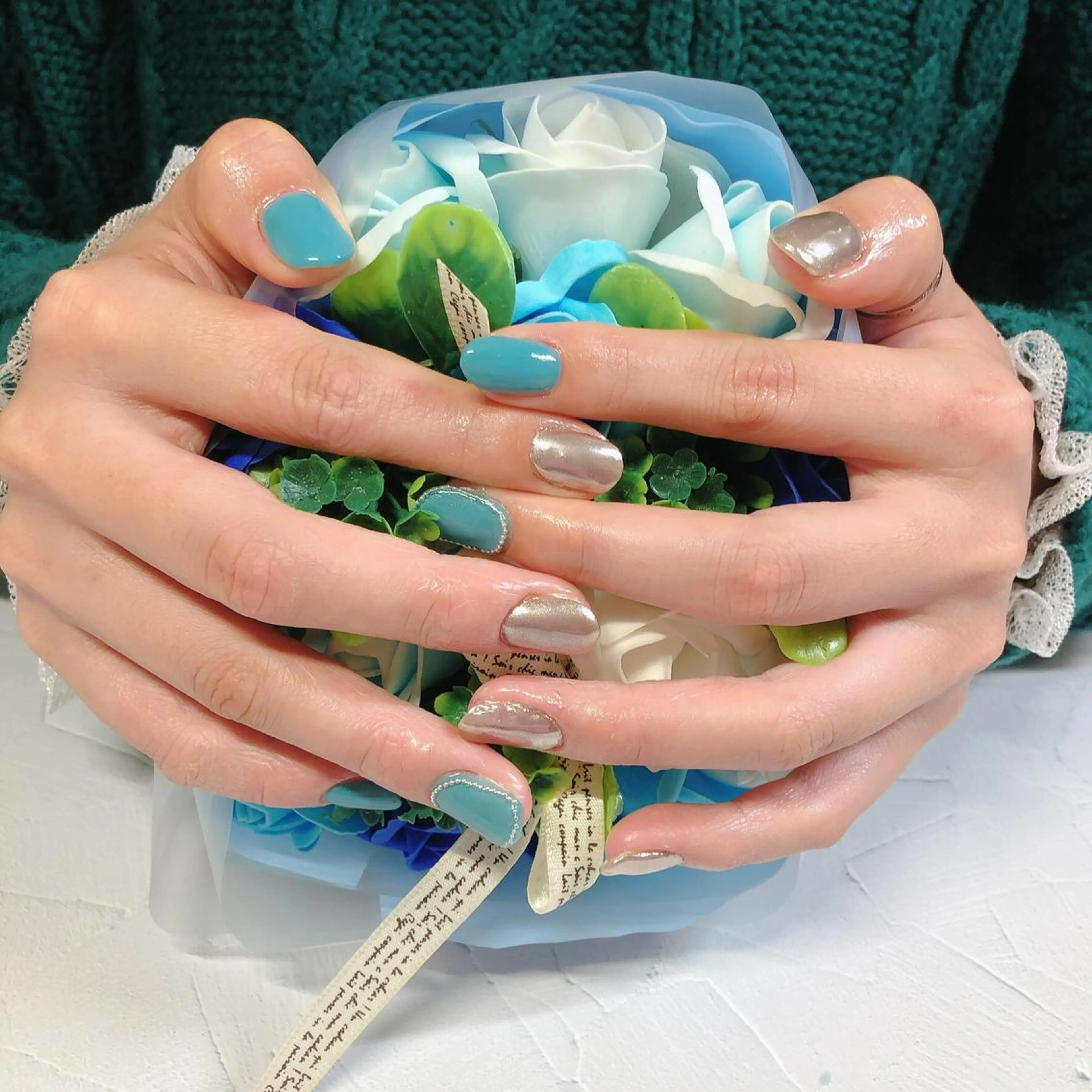 ネイル ミラーネイル ワンカラーネイル 奥園 良恵のネイルデザイン