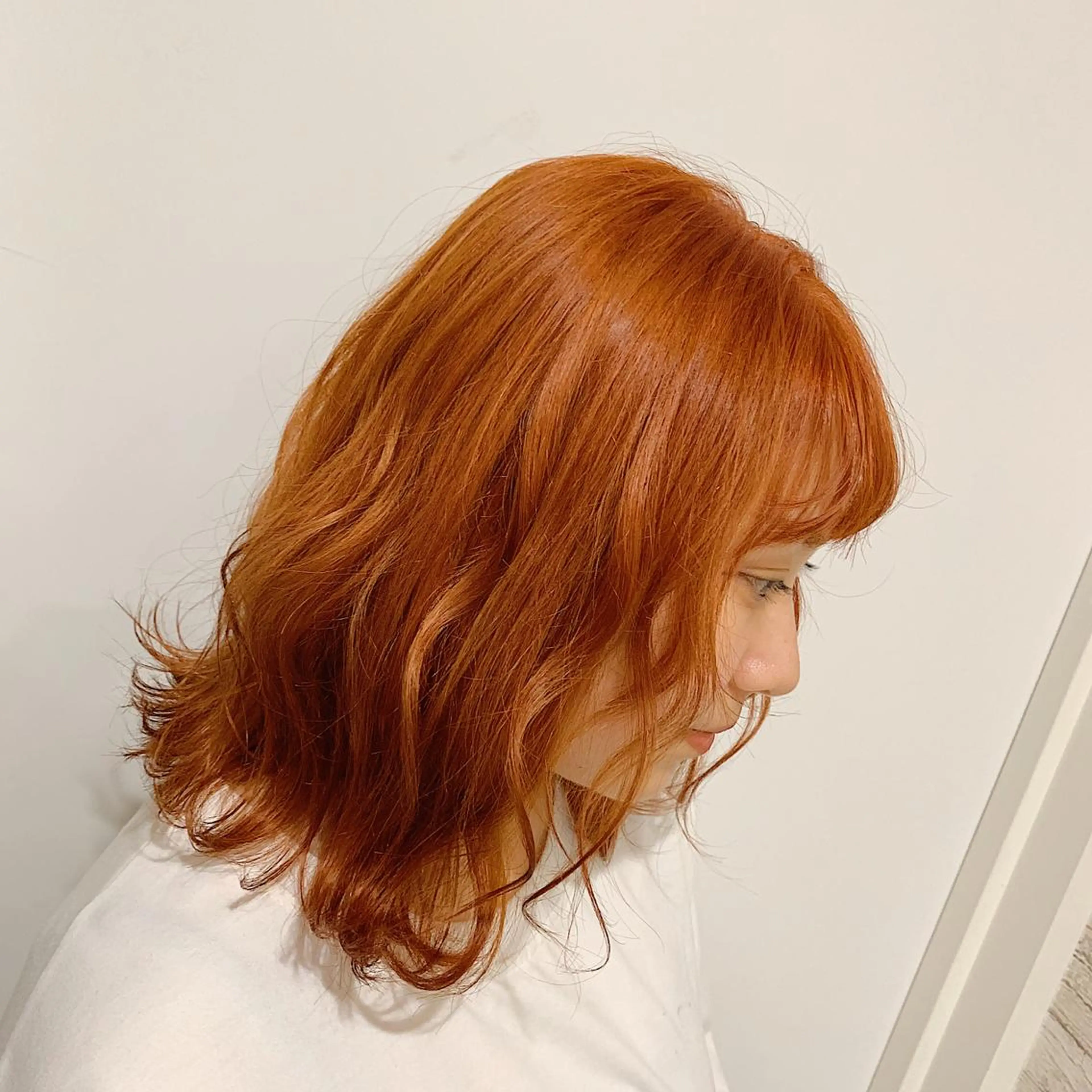 ミディアム カラー ブリーチ オレンジ 韓国風ヘア オルチャンヘア GO TODAY SHAiRE SALON 町田店所属・🫧大森 知夏🫧のヘアスタイル