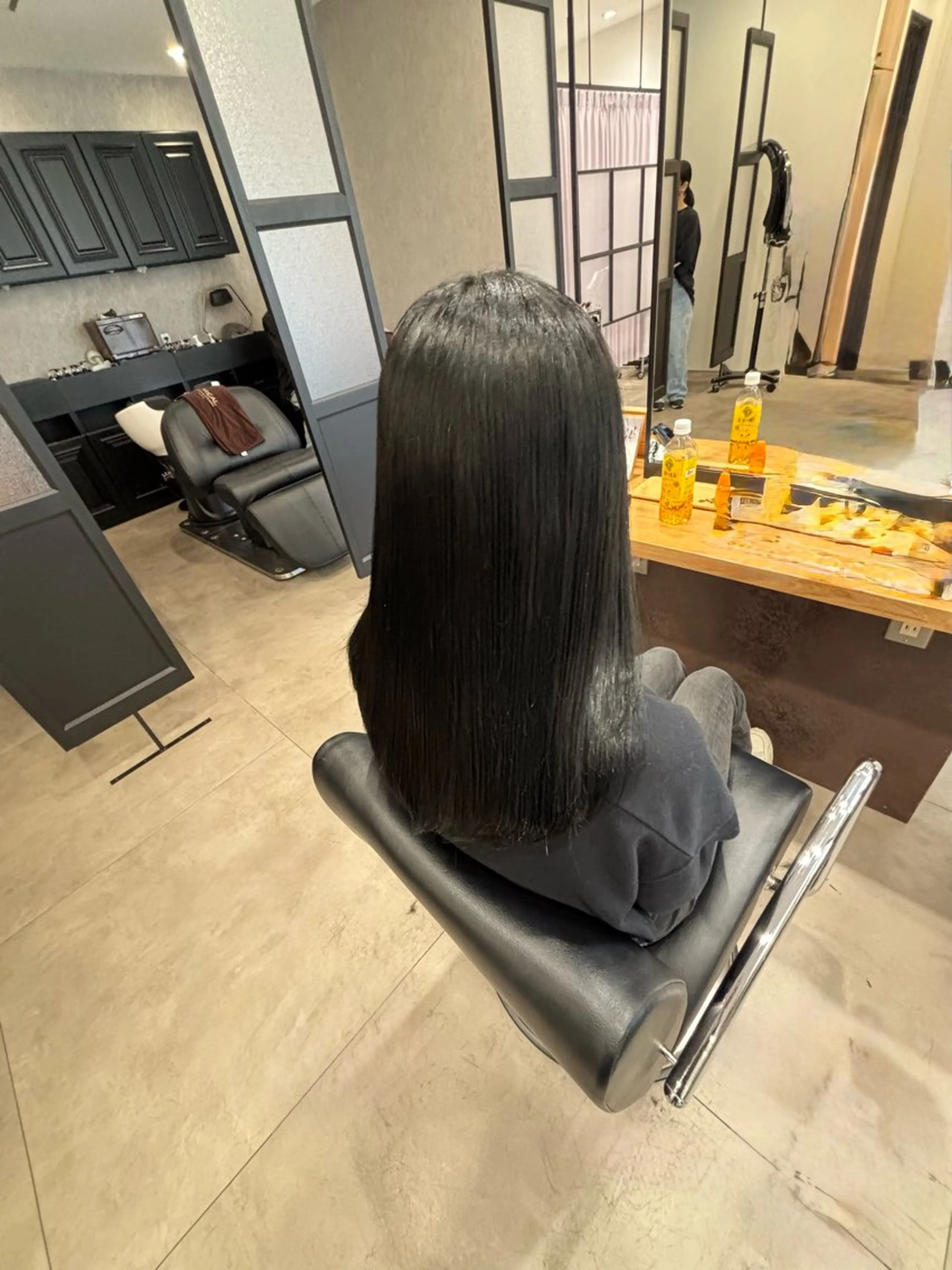 ロング カット 縮毛矯正 馬場 一輝のヘアスタイル