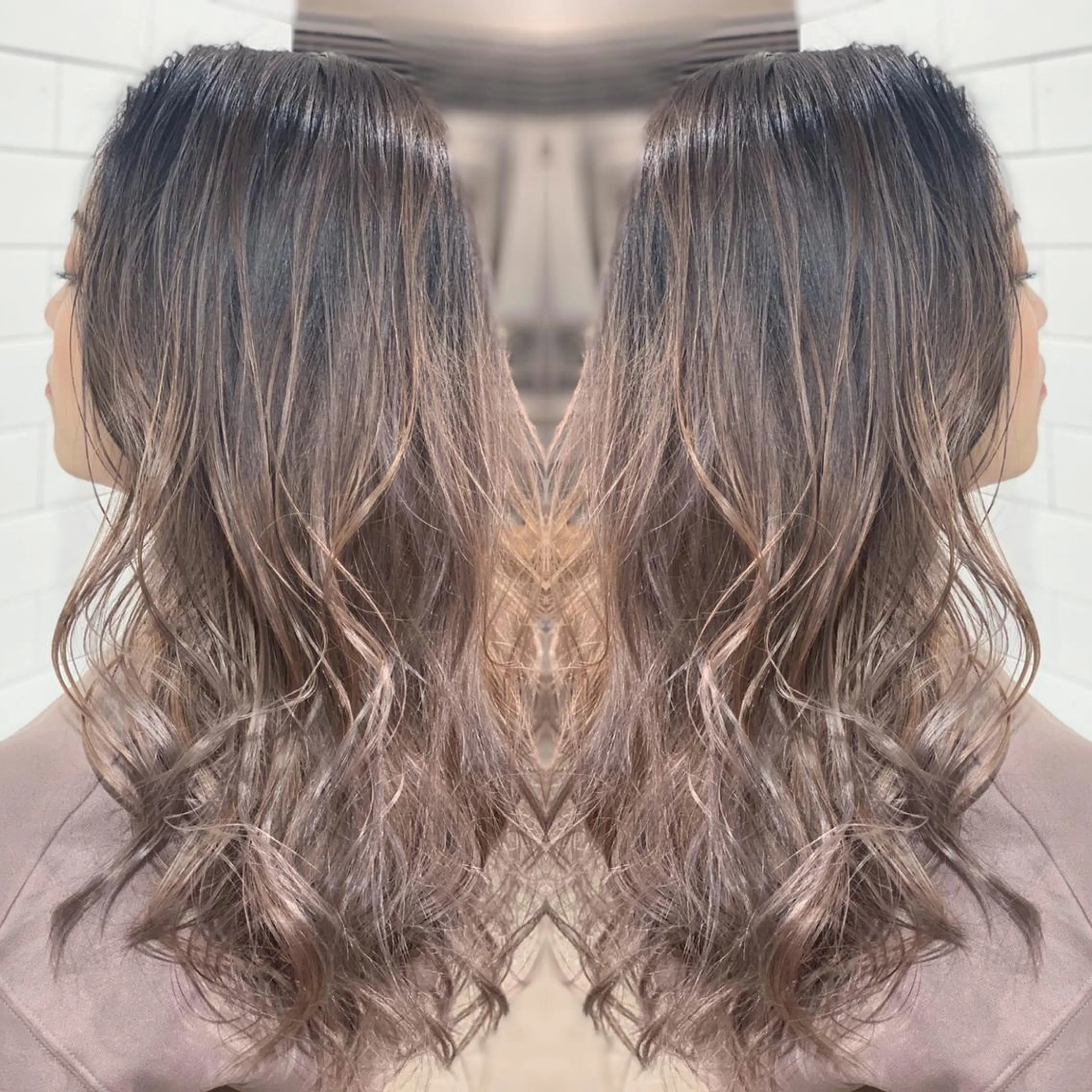 ミディアム カラー ヘアアレンジ ヘアカラー 髪質改善×ハイトーン 中田啄也のヘアスタイル