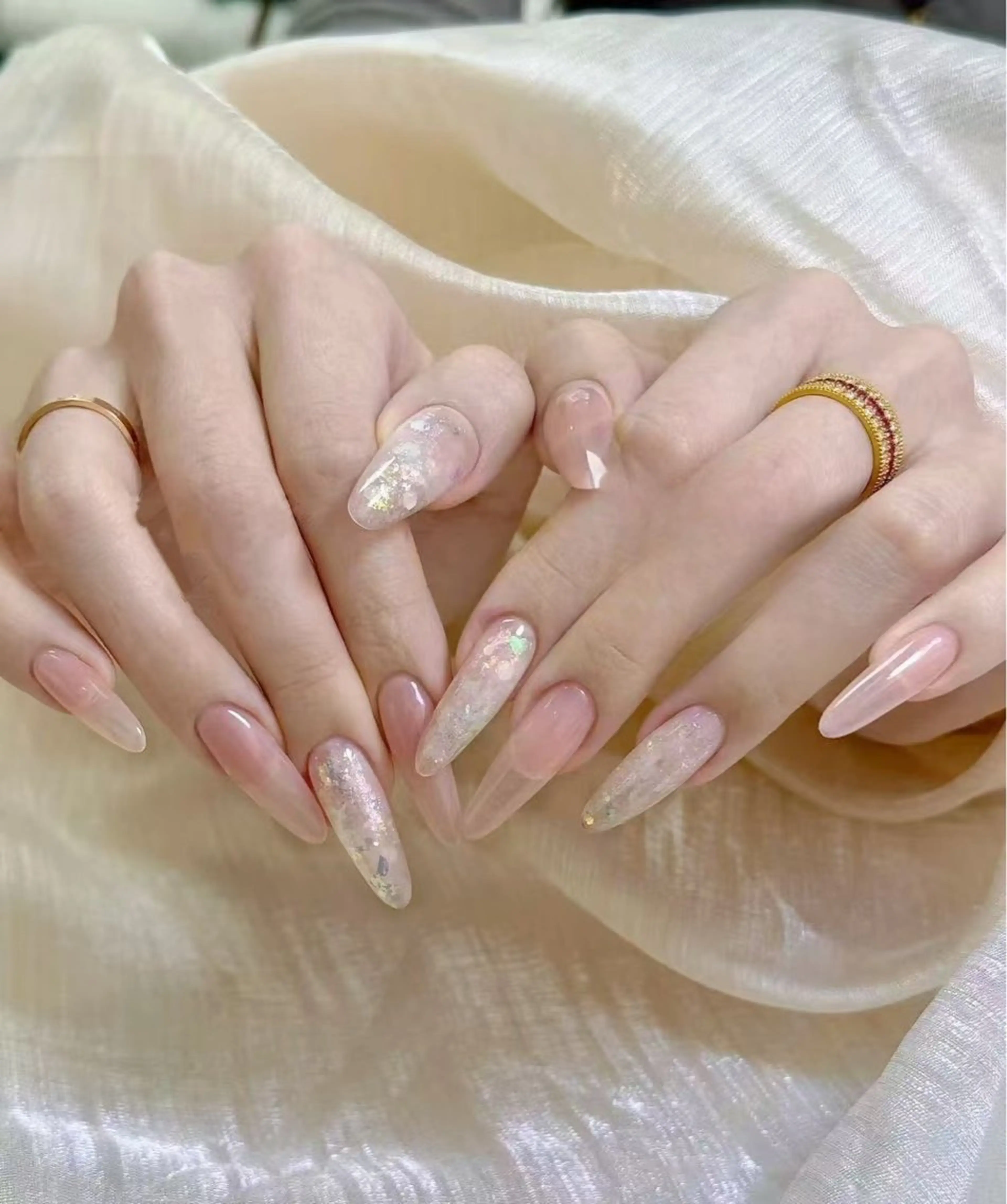 ネイル オーロラネイル フラワーネイル フットネイル フレンチネイル ジェルネイル ハンドネイル BabyYouMi ねねのネイルデザイン