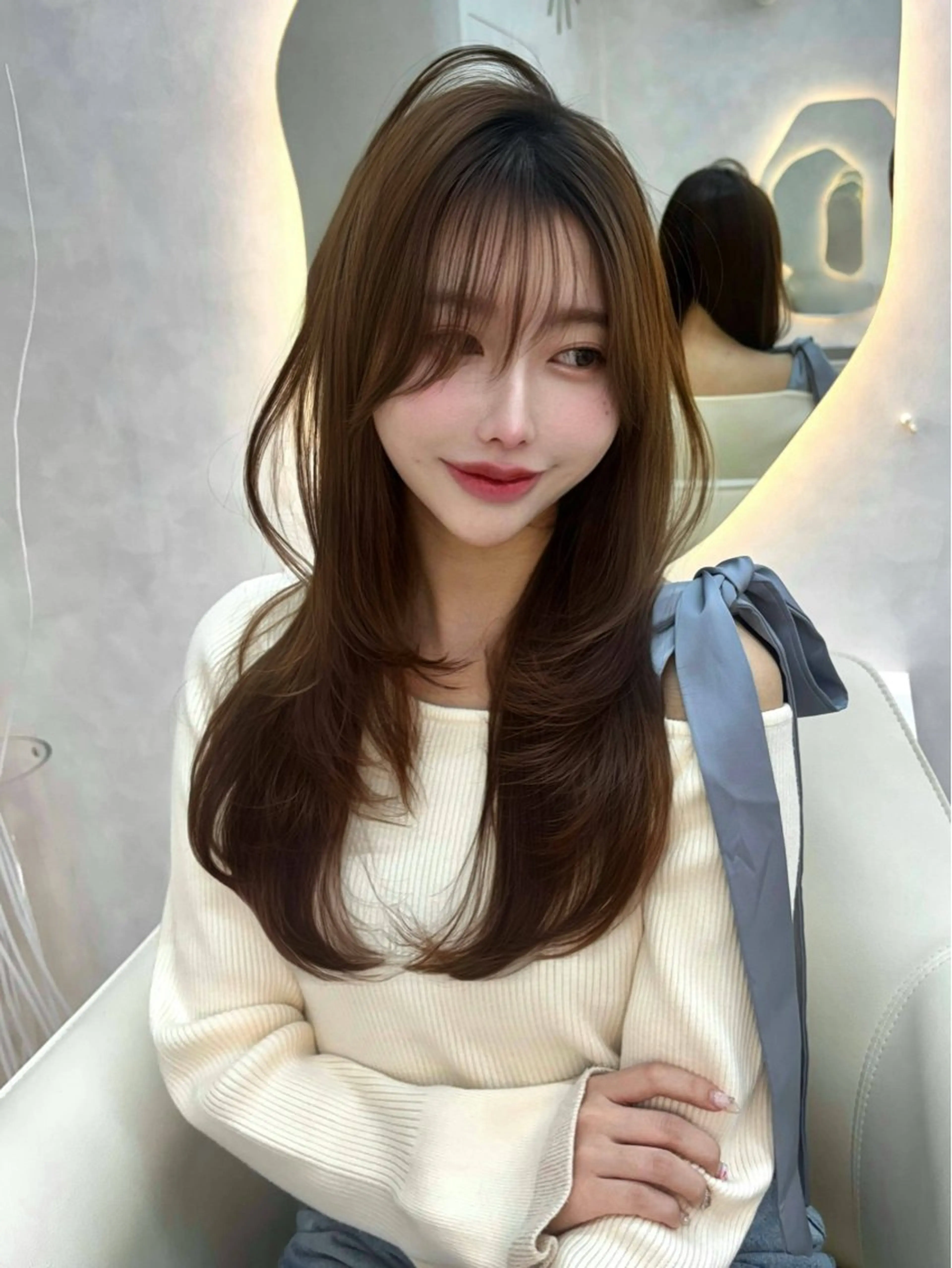 ロング カラー パーマ ヘアアレンジ カット ヘアカラー トリートメント 🤍韓国風/艶髪🤍 鳥越美羽のヘアスタイル