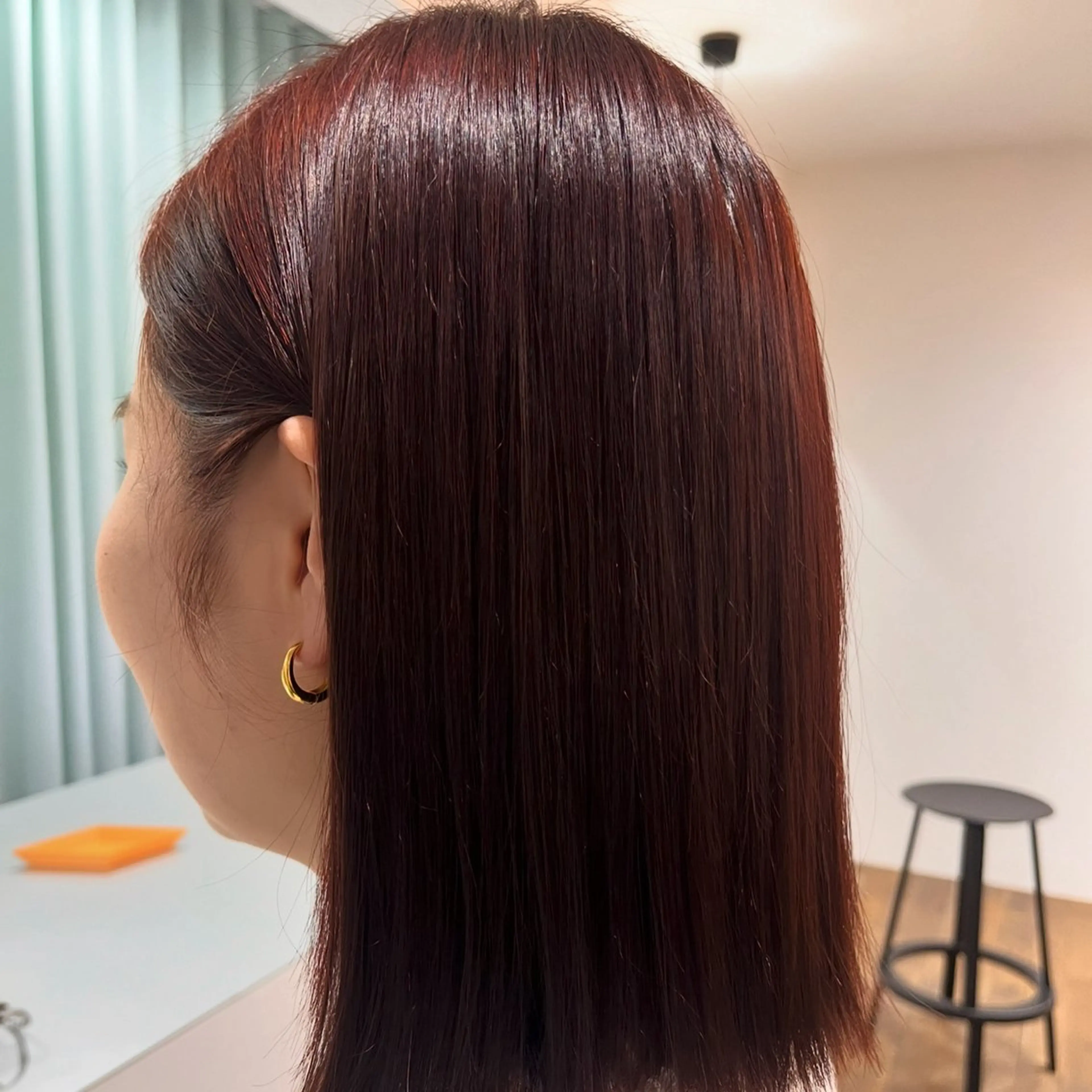 ミディアム カラー レッドカラー ヘアカラー ヘッドスパ 武村美咲/ 暖色/艶カラーのヘアスタイル