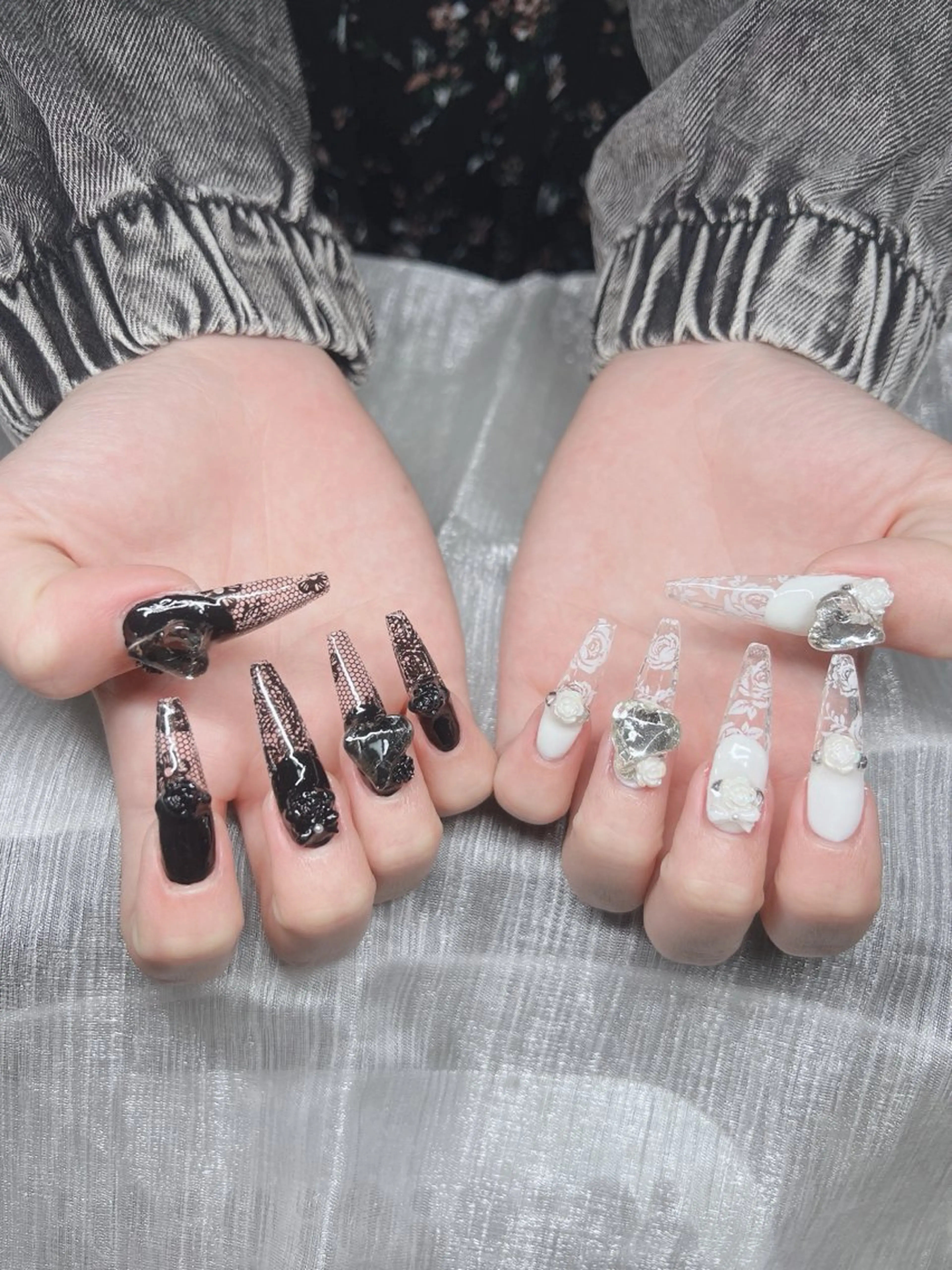 ネイル オーロラネイル チークネイル 長さ出し フットネイル フレンチネイル ハンドネイル Lee Nails チップ長さだし専門店のネイルデザイン