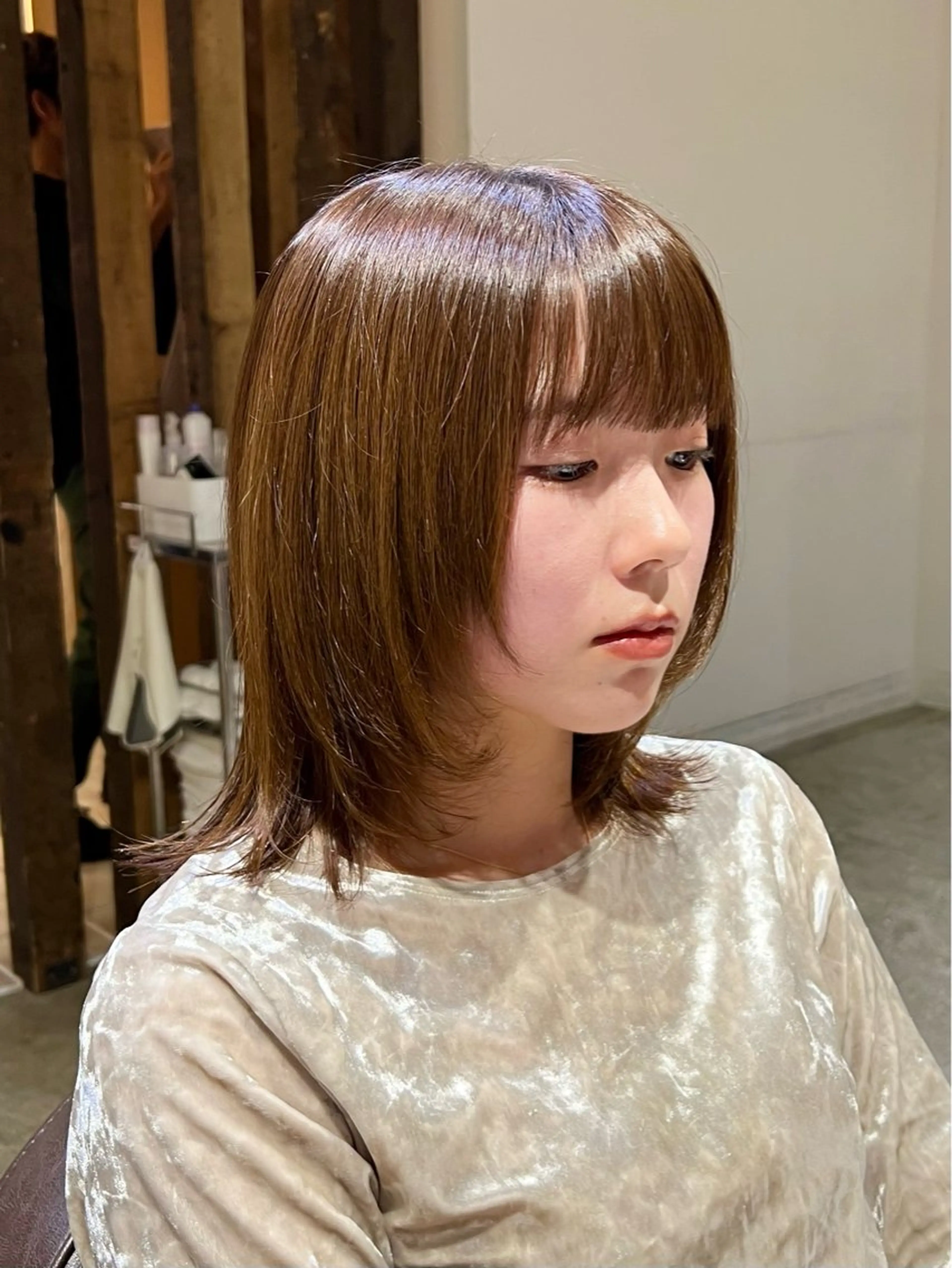 ミディアム カラー トリートメント ウルフカット カット トリートメント FERiCIA所属・ウルフカット/ 今川尚睦のヘアスタイル