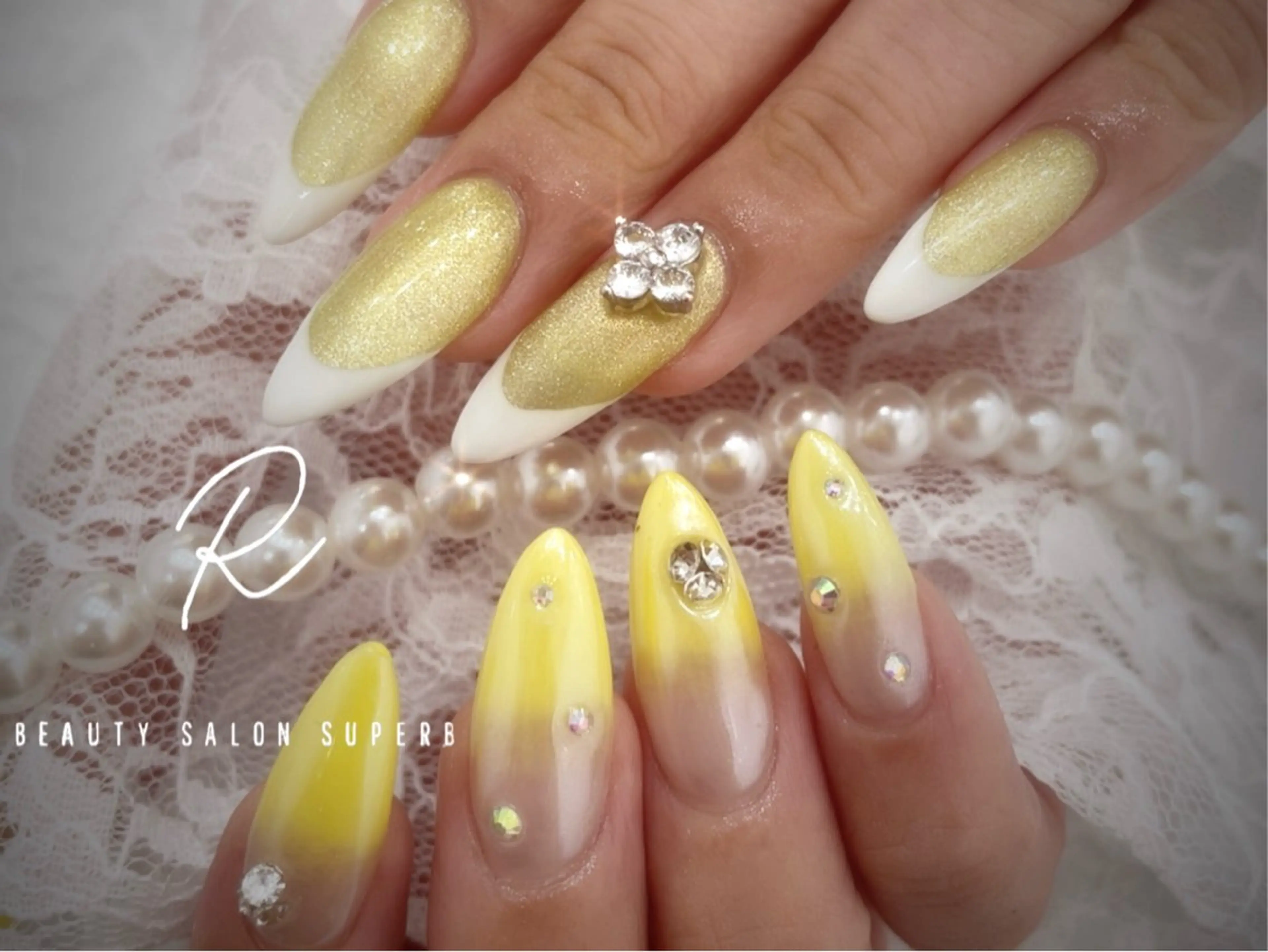 ネイル フレンチネイル グラデーション スカルプネイル R MOEのネイルデザイン