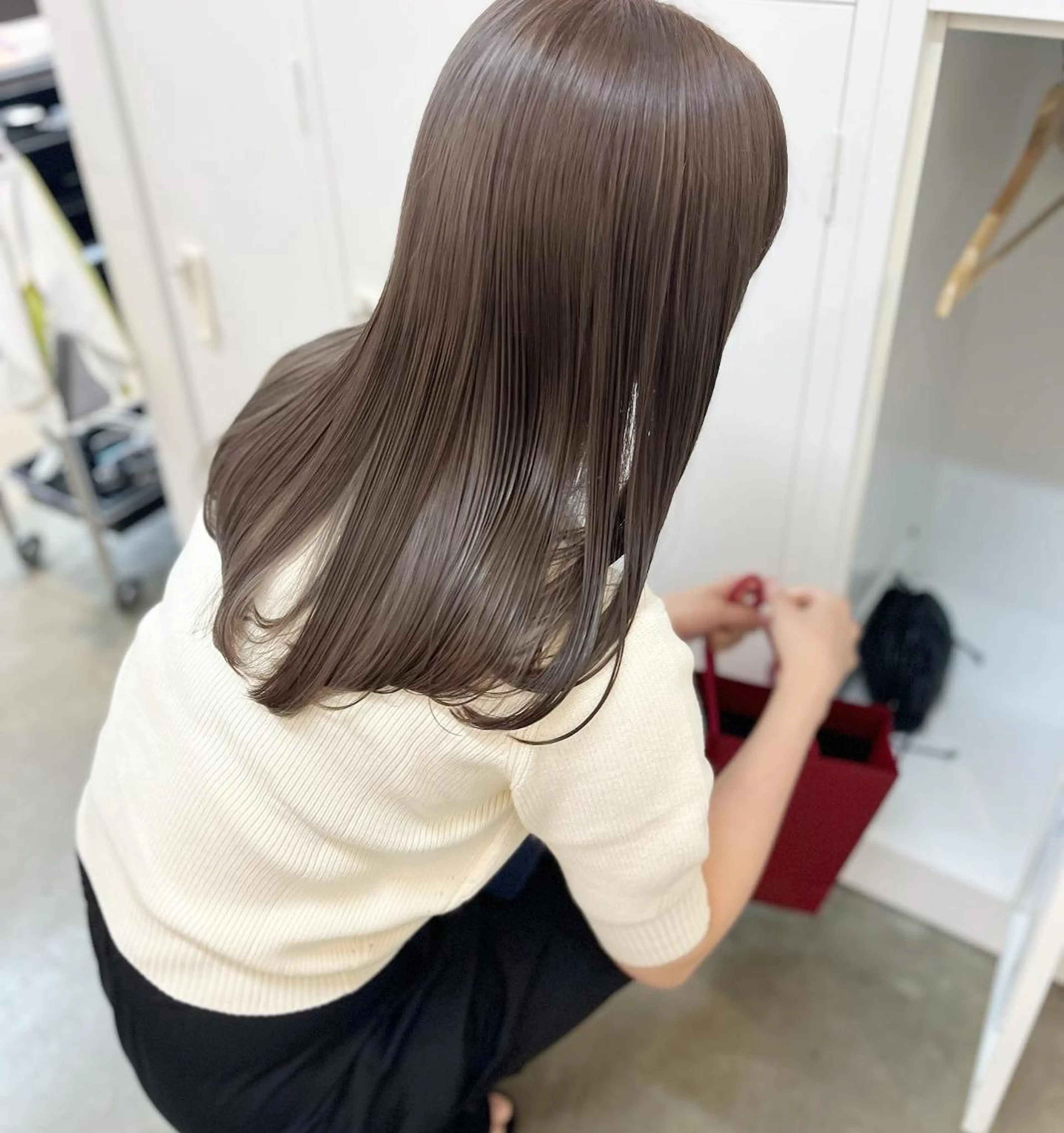 ロング くせ毛 ハイライト 髪質改善 ヨシンモリ 韓国風ヘア 韓国/髪質改善💘 櫻井かれんのヘアスタイル