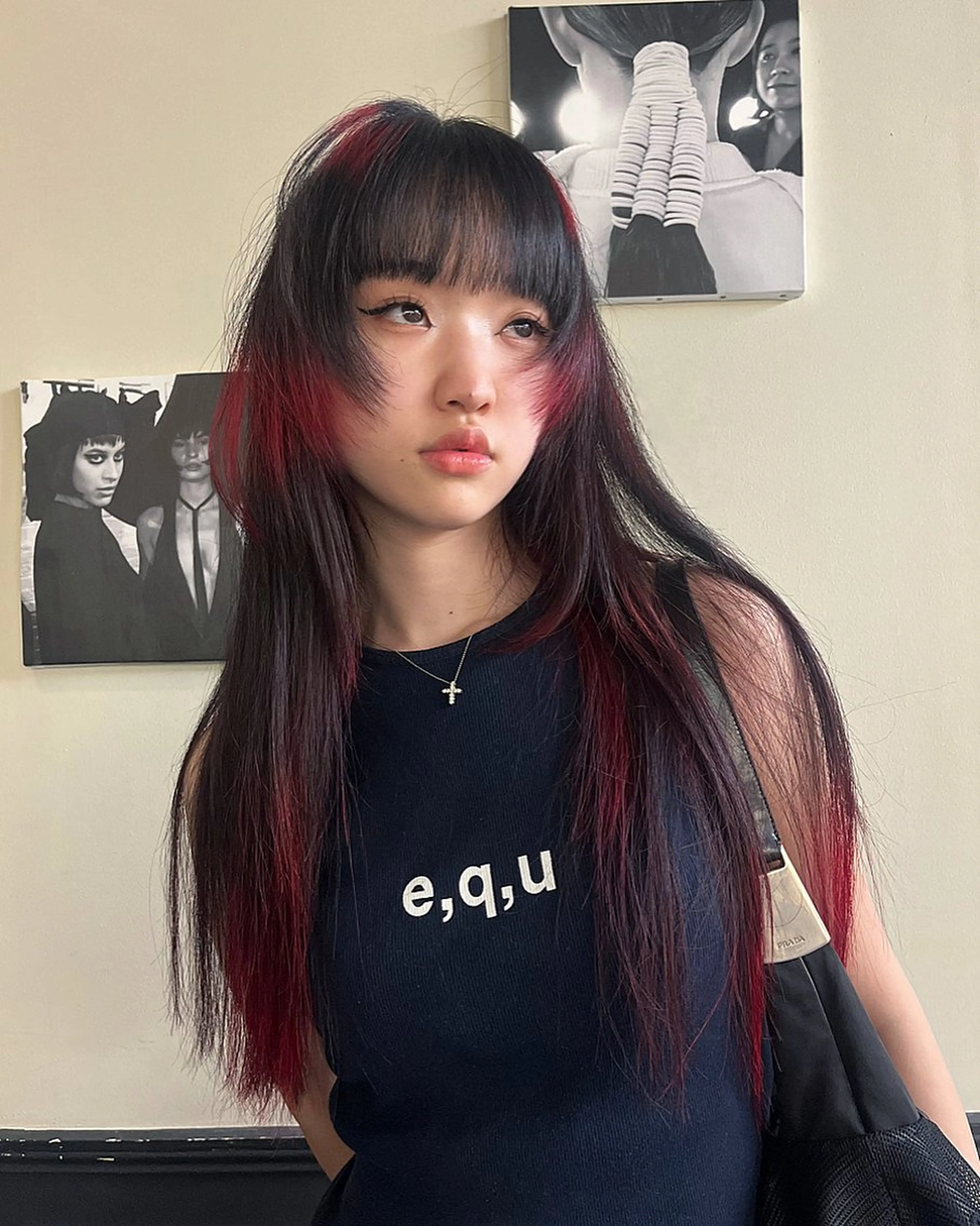 ロング レイヤーカット ヘアカラー トリートメント mikaze ˚✧₊☆*:.｡渋谷のヘアスタイル