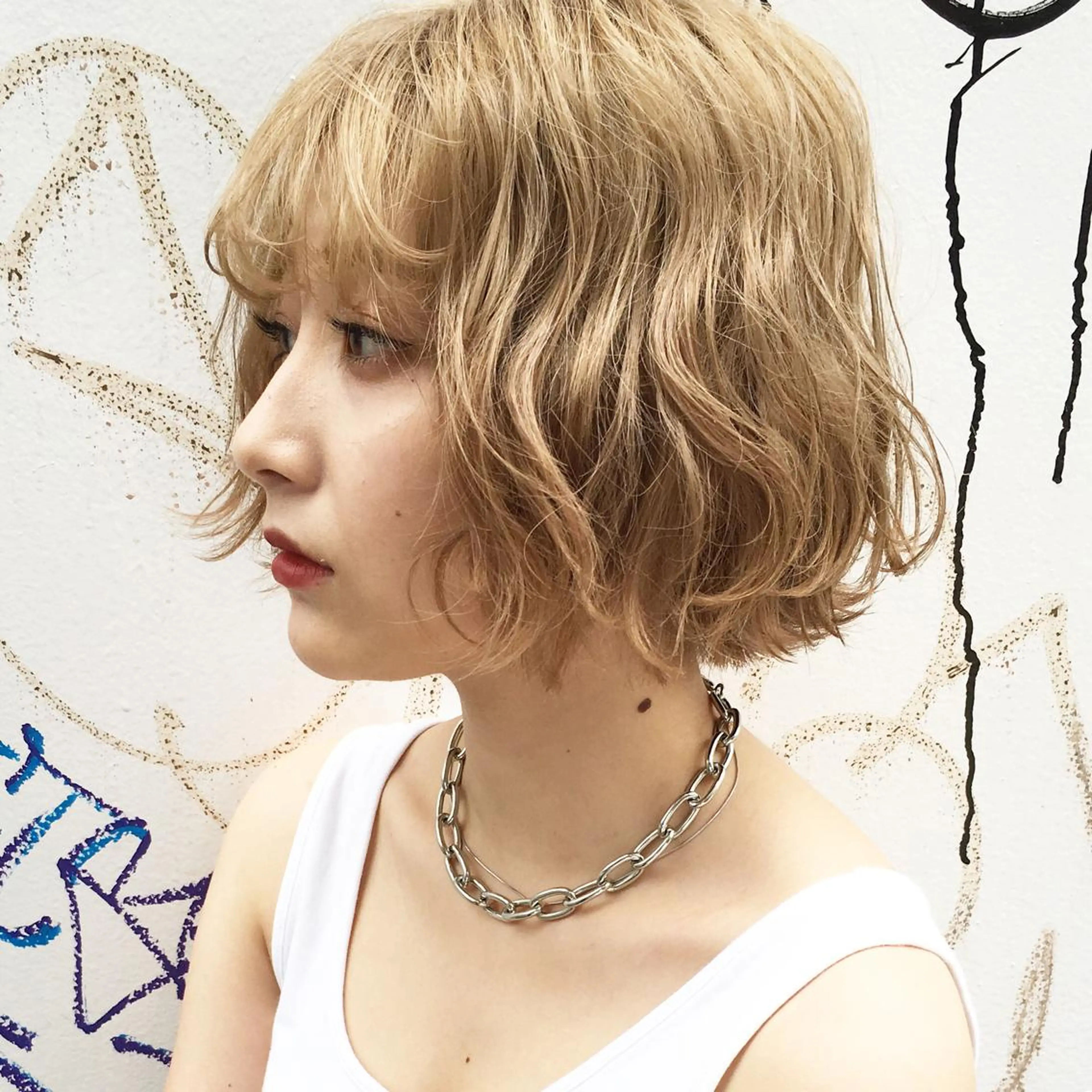 ミディアム カラー ブロンド 🧡色落ちまで2度綺 麗なカラー🧡ヨシキのヘアスタイル