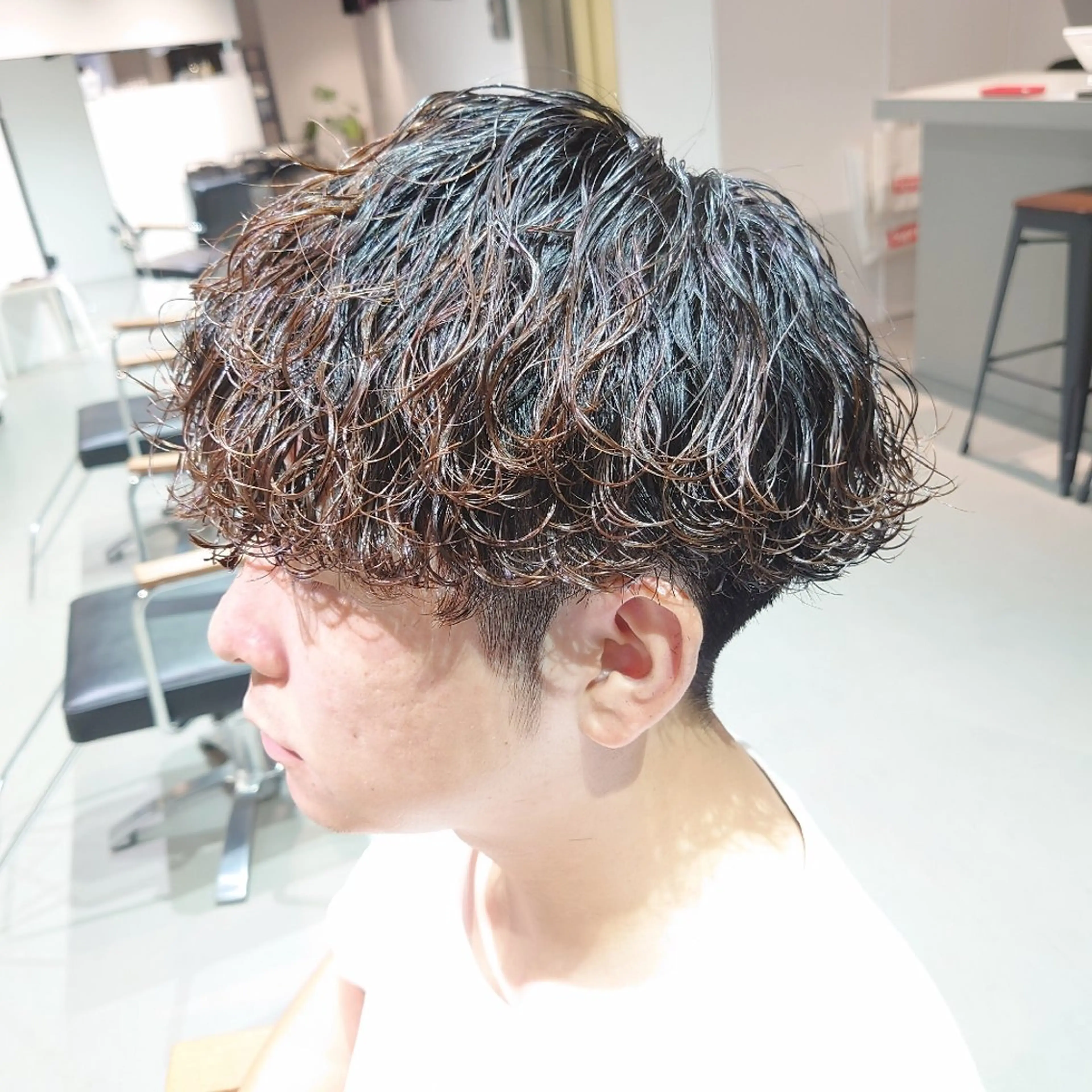 ショート パーマ メンズ iss所属・メンズ/パーマ特化 /波巻き/林洋平のヘアスタイル