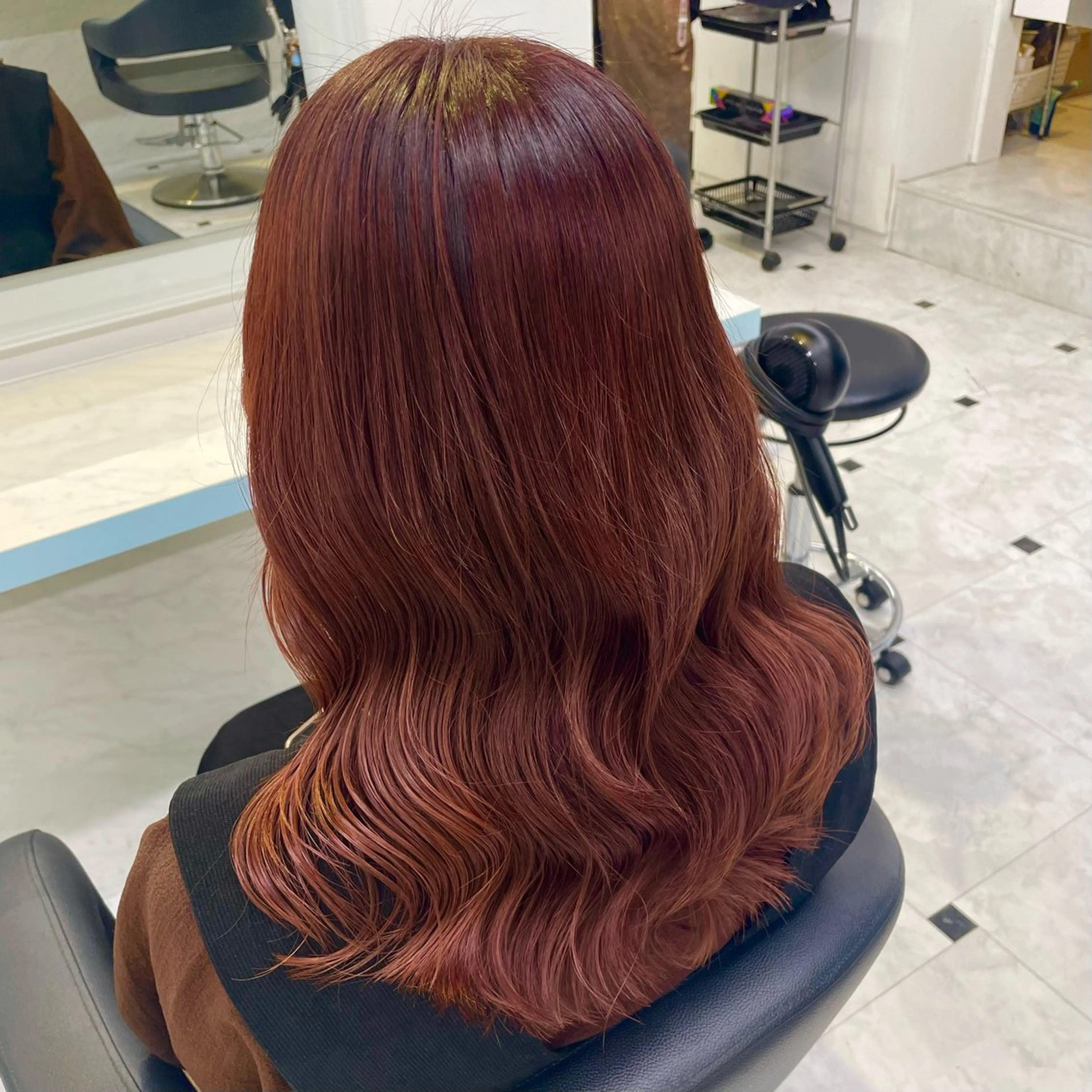 ミディアム カラー ヘアアレンジ ブリーチ ダブルカラー ブリーチなしカラー 髪質改善 トリートメント ヘアカラー トリートメント 🍒♡艶髪暖色カラー saaya♡🍒のヘアスタイル