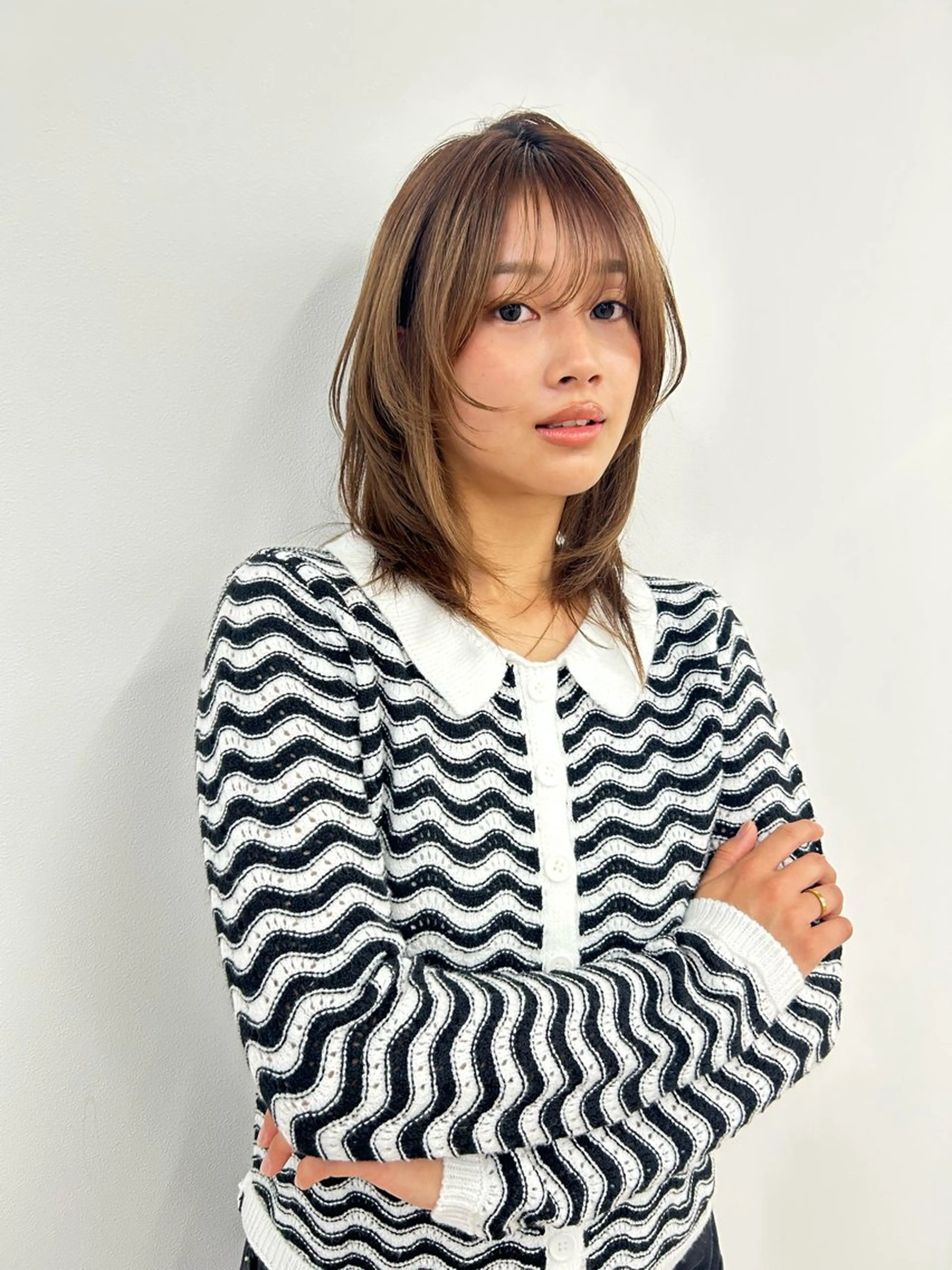 ミディアム カラー カット ヘアカラー トリートメント 似合わせ美髪ヘア✨ 天王寺.阿倍野🌈のヘアスタイル