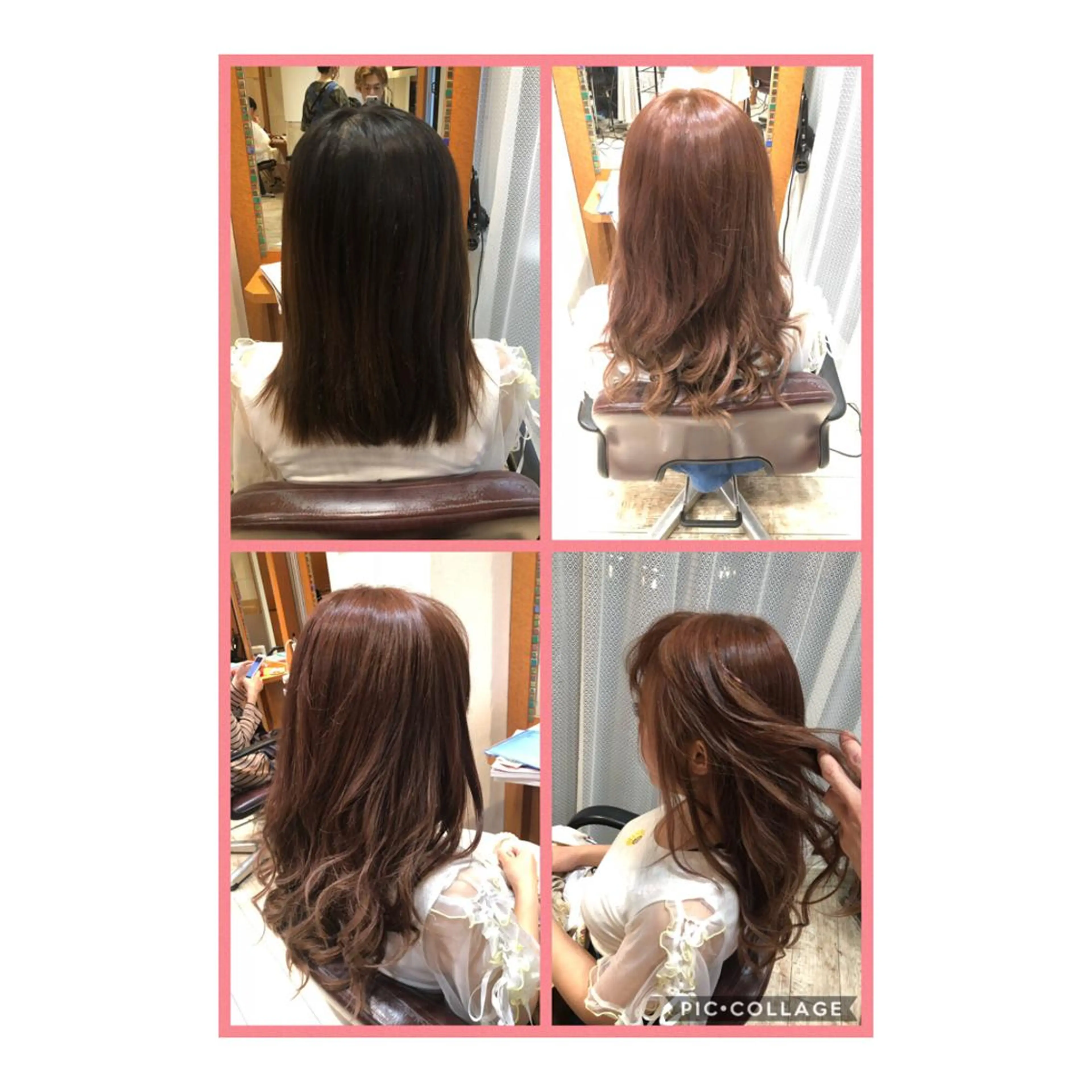 セミロング カラー シールエクステ 黒髪 ブリーチ ラベンダーカラー ラベンダーピンク 100%髪質改善特化 TRUNSのヘアスタイル