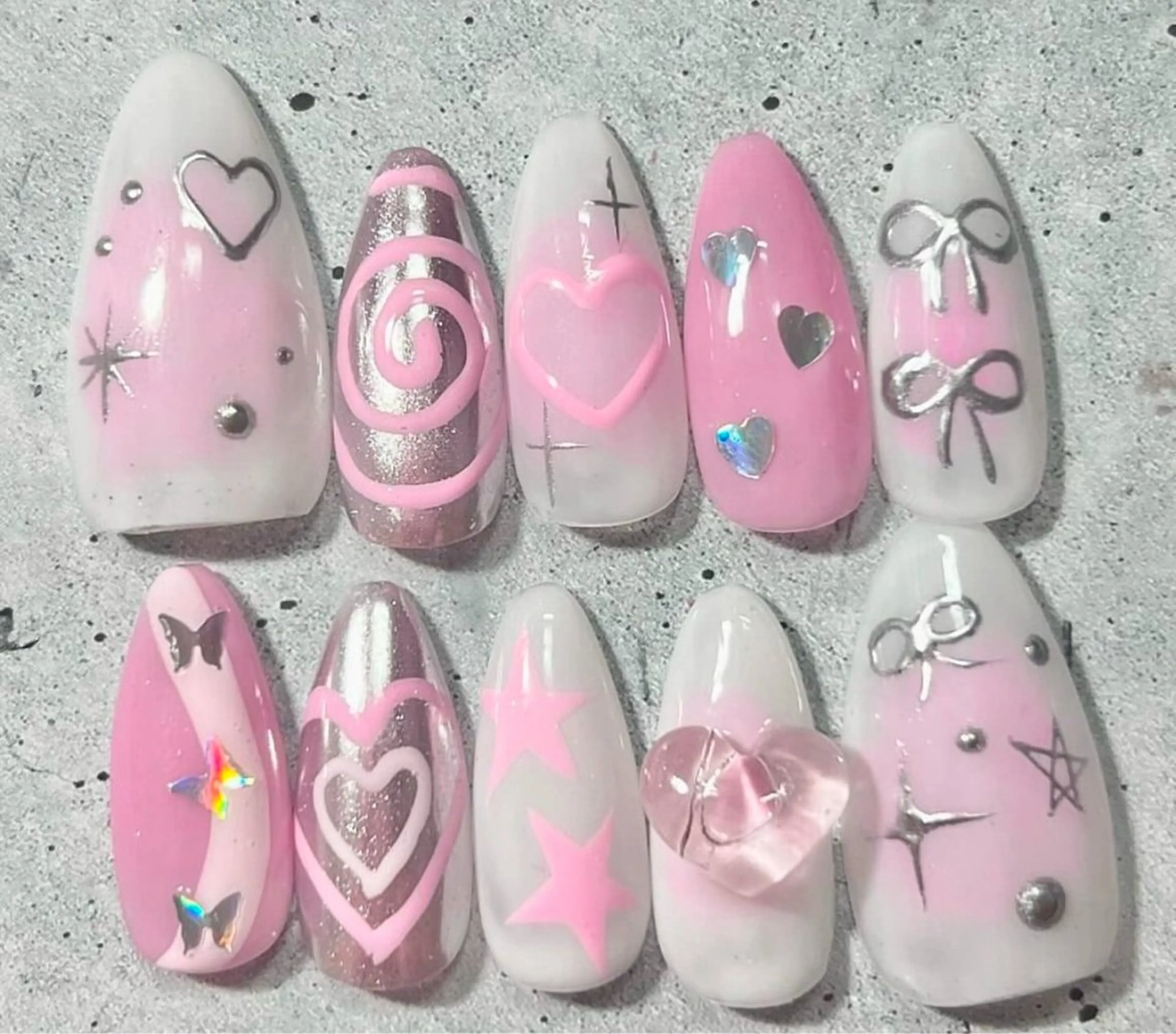 ネイル アートネイル オーロラネイル チークネイル フレンチネイル ガラスフレンチ ハンドネイル 🎀🎀YooLi Nail Salonのネイルデザイン