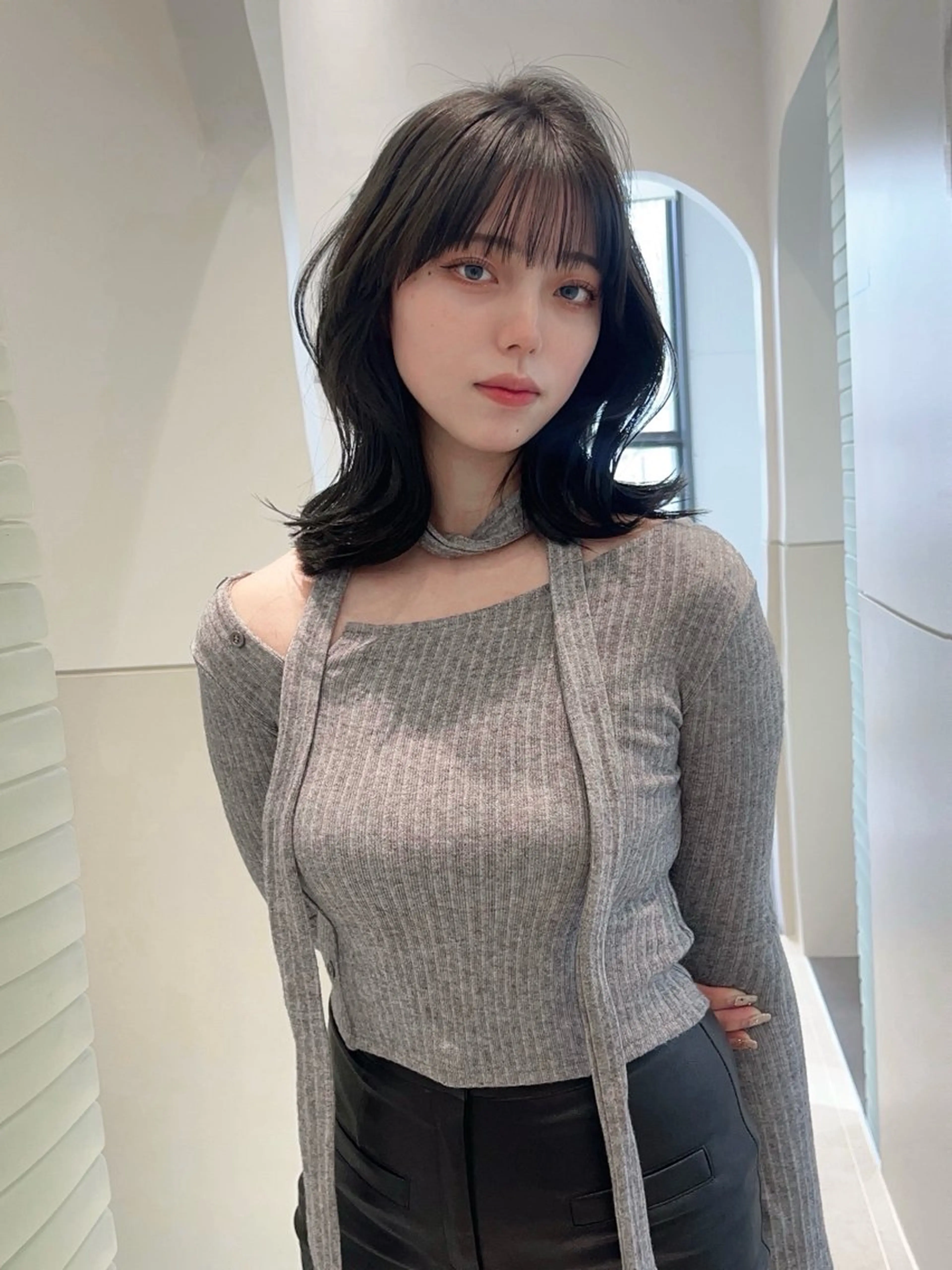 ミディアム 銀座/韓国/ワンホン 🤍艶髪🖤nahoのヘアスタイル