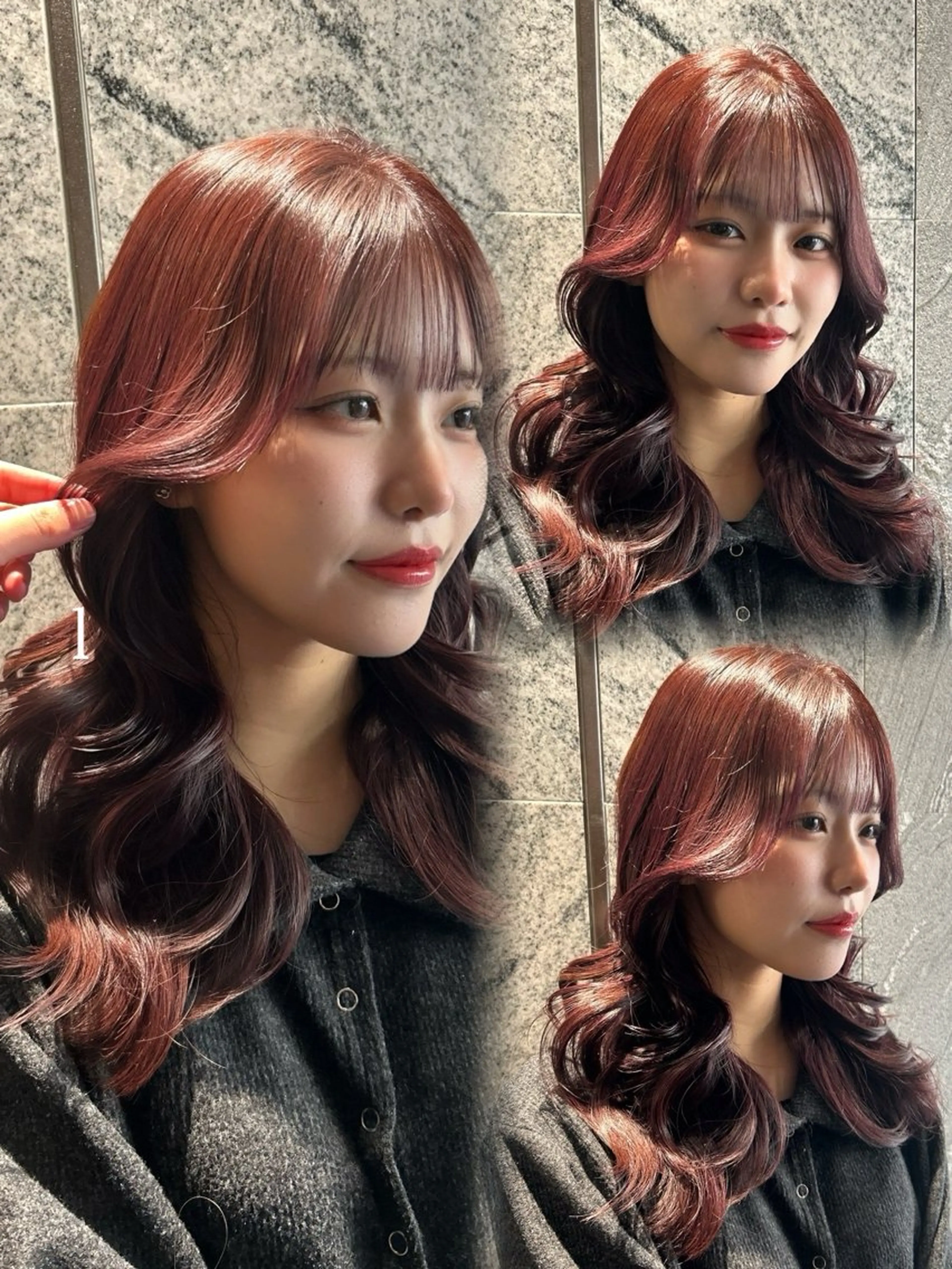 ミディアム 縮毛矯正 カット ヘアカラー 名古屋／似合わせ カット／カラー🫧のヘアスタイル