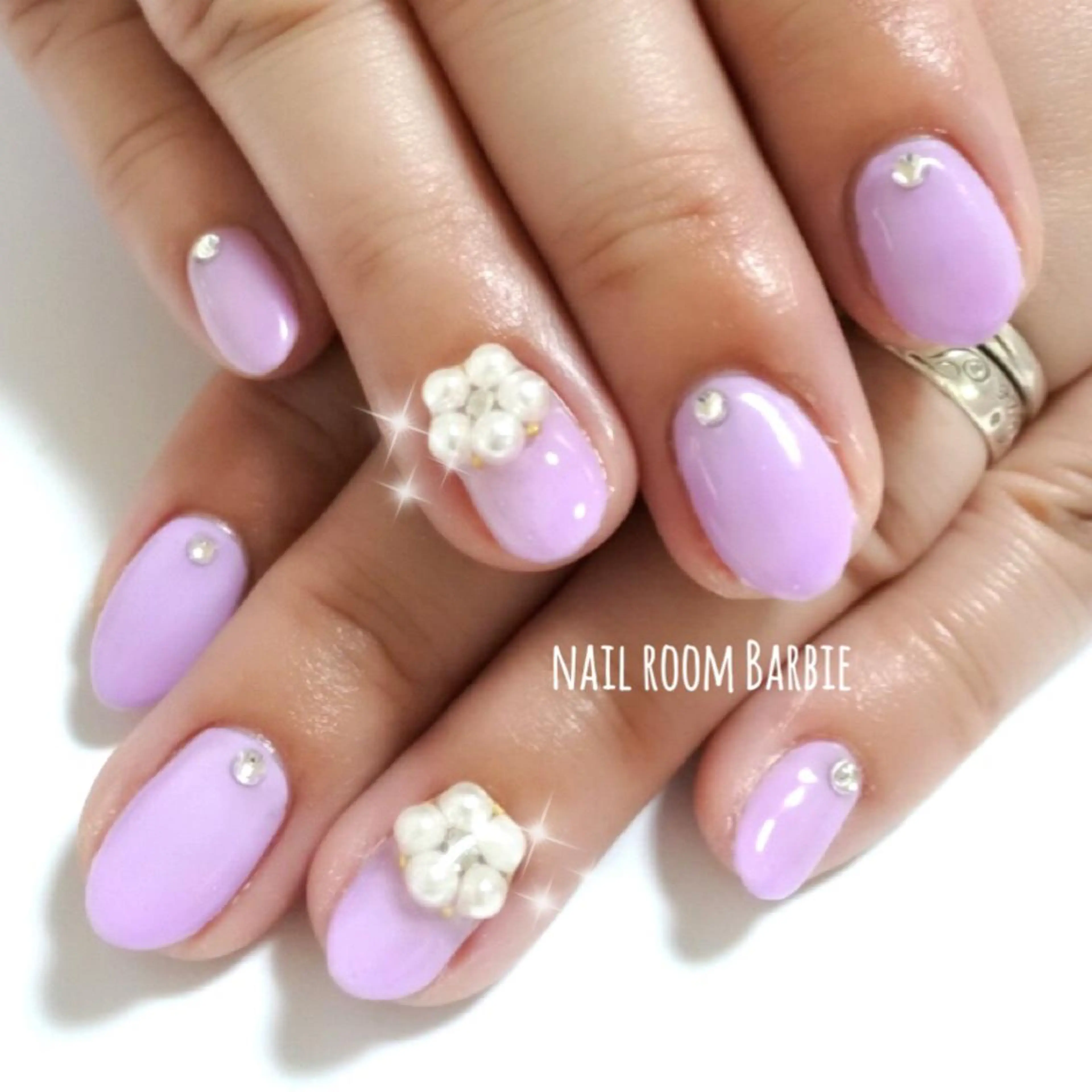 ネイル フラワーネイル パープル 27salon yuinaのネイルデザイン