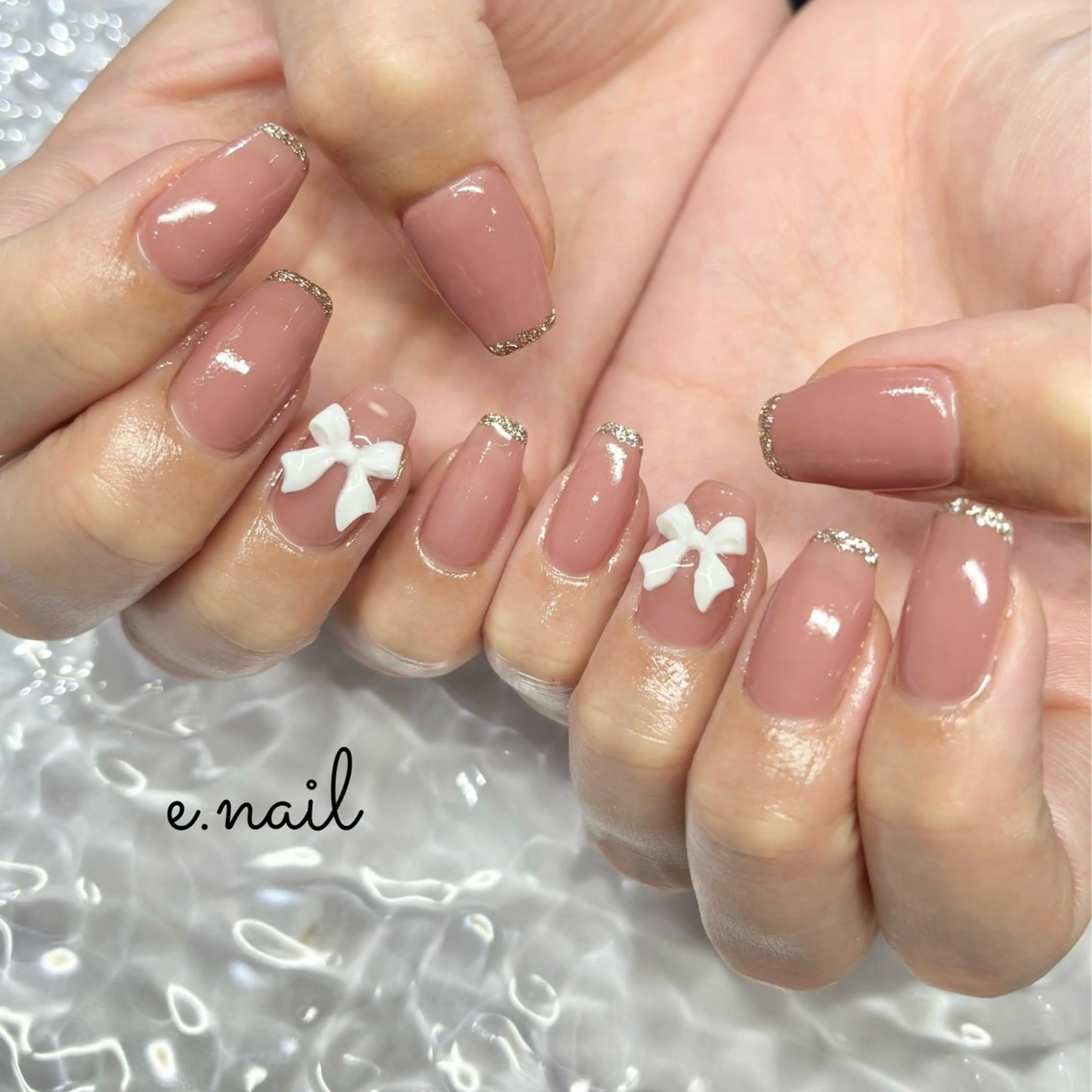 ネイル ブルー ラメ(グリッター) ワンカラーネイル ハンドネイル N.design mineのネイルデザイン