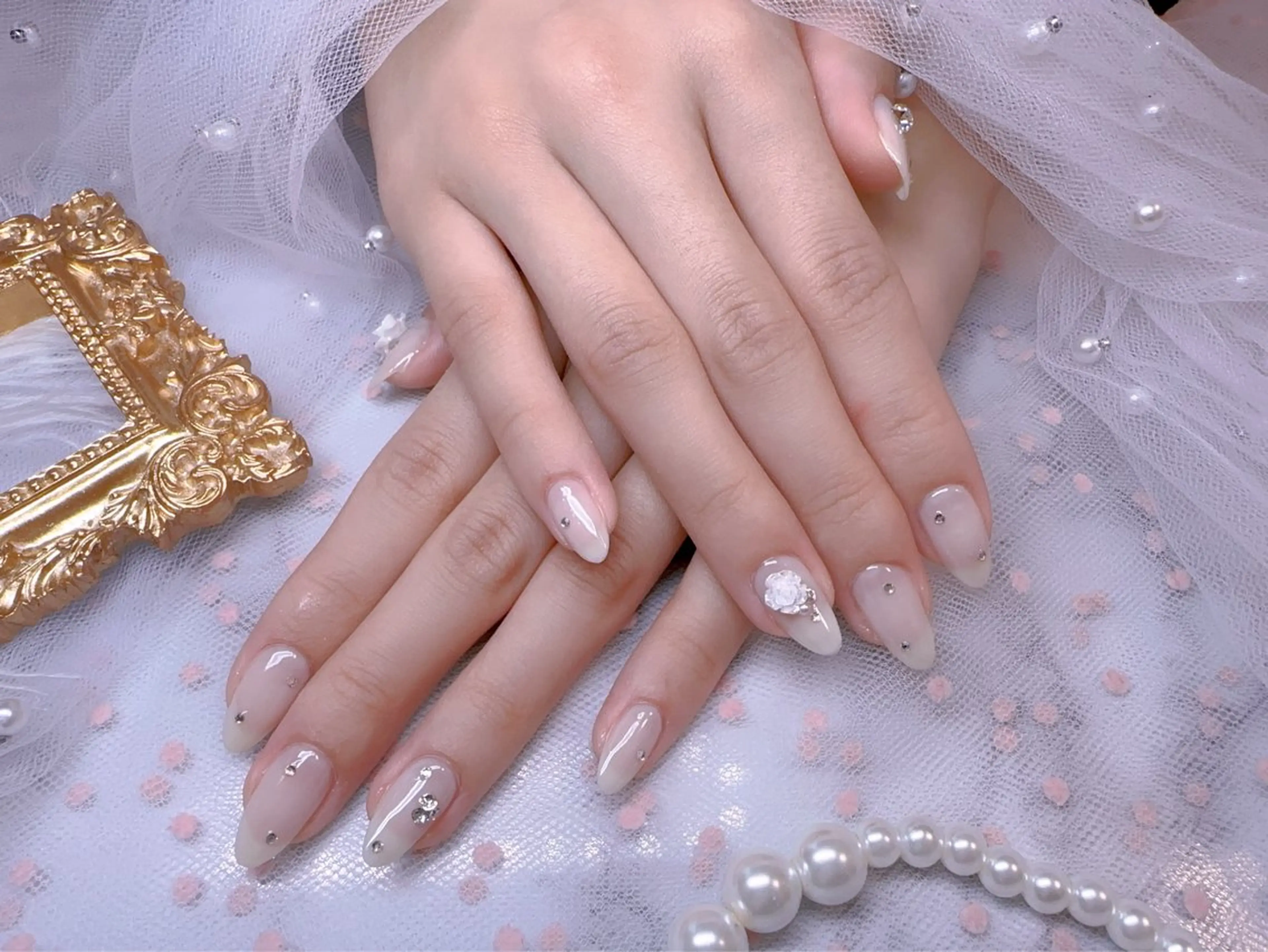 ネイル オーロラネイル フットネイル 韓国ネイル ラメ(グリッター) ラメグラデーション Belle nail salon 新小岩のネイルデザイン