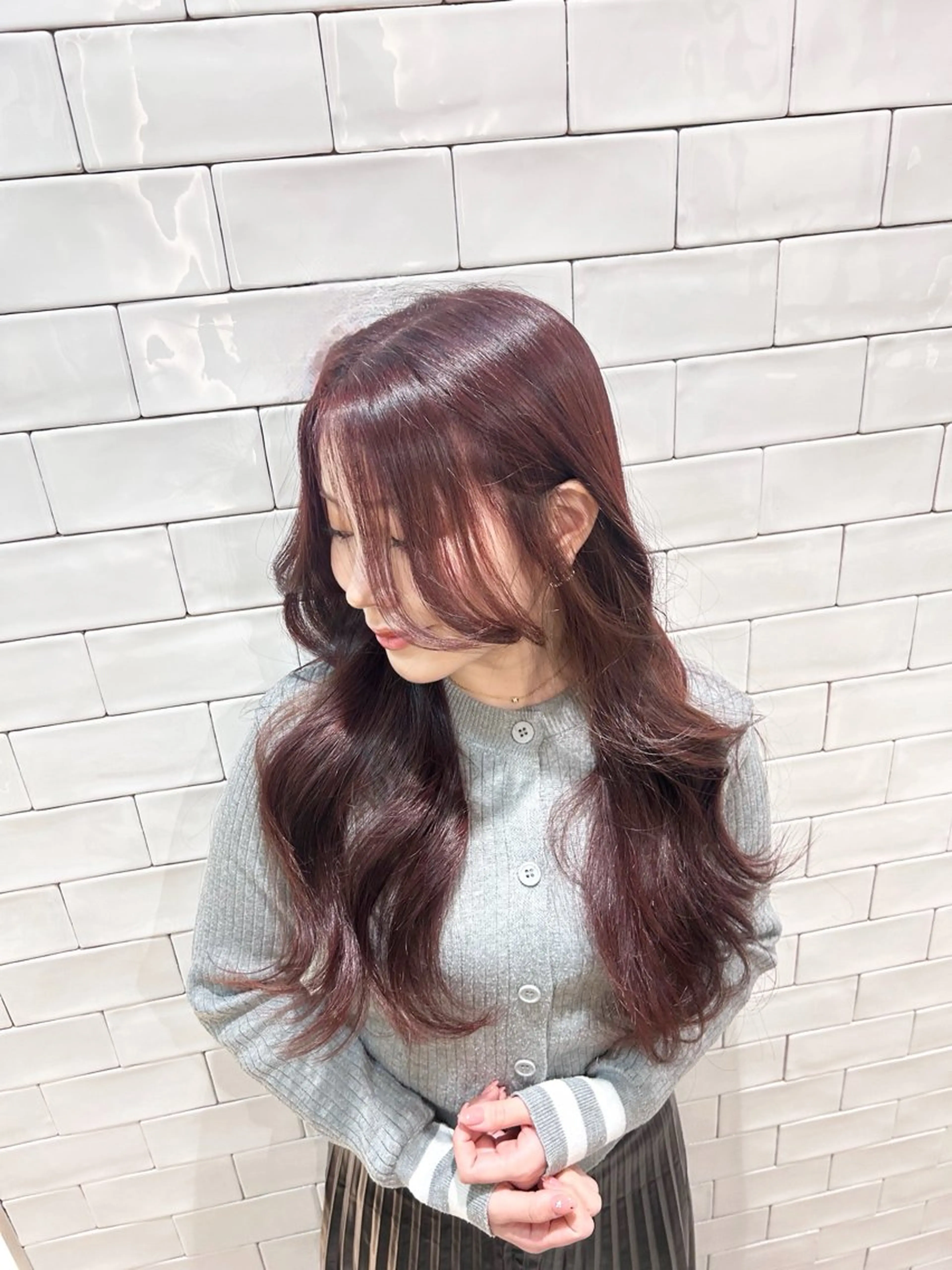 ロング カラー カット ヘアカラー トリートメント &chaLme   心斎橋所属・emi/髪質改善/ 韓国風/艶カラーのヘアスタイル
