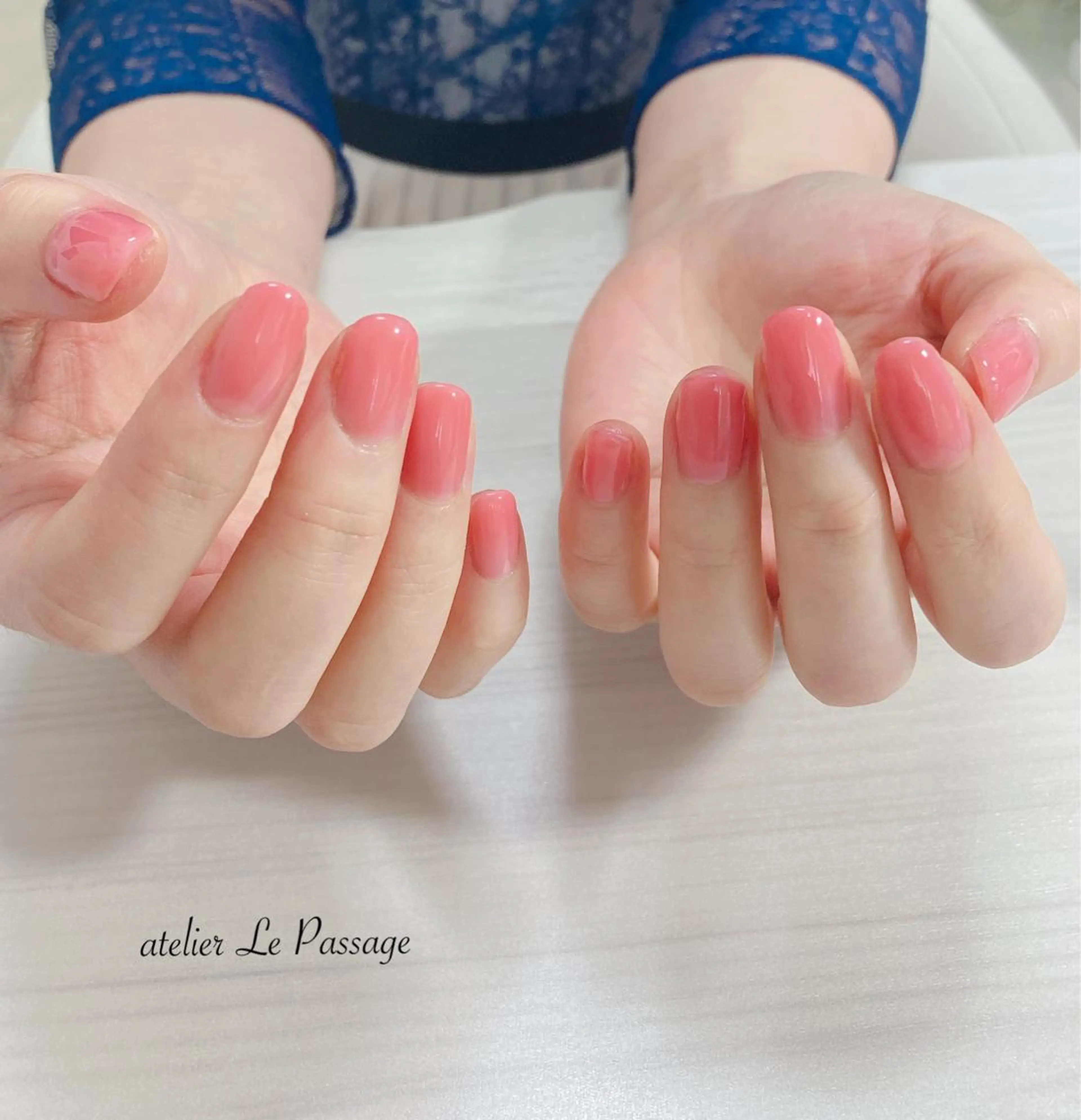 ネイル ジェルネイル グラデーション オフィスネイル ワンカラーネイル パラジェル Atelier Le Passage所属・h nakatsukaのネイルデザイン