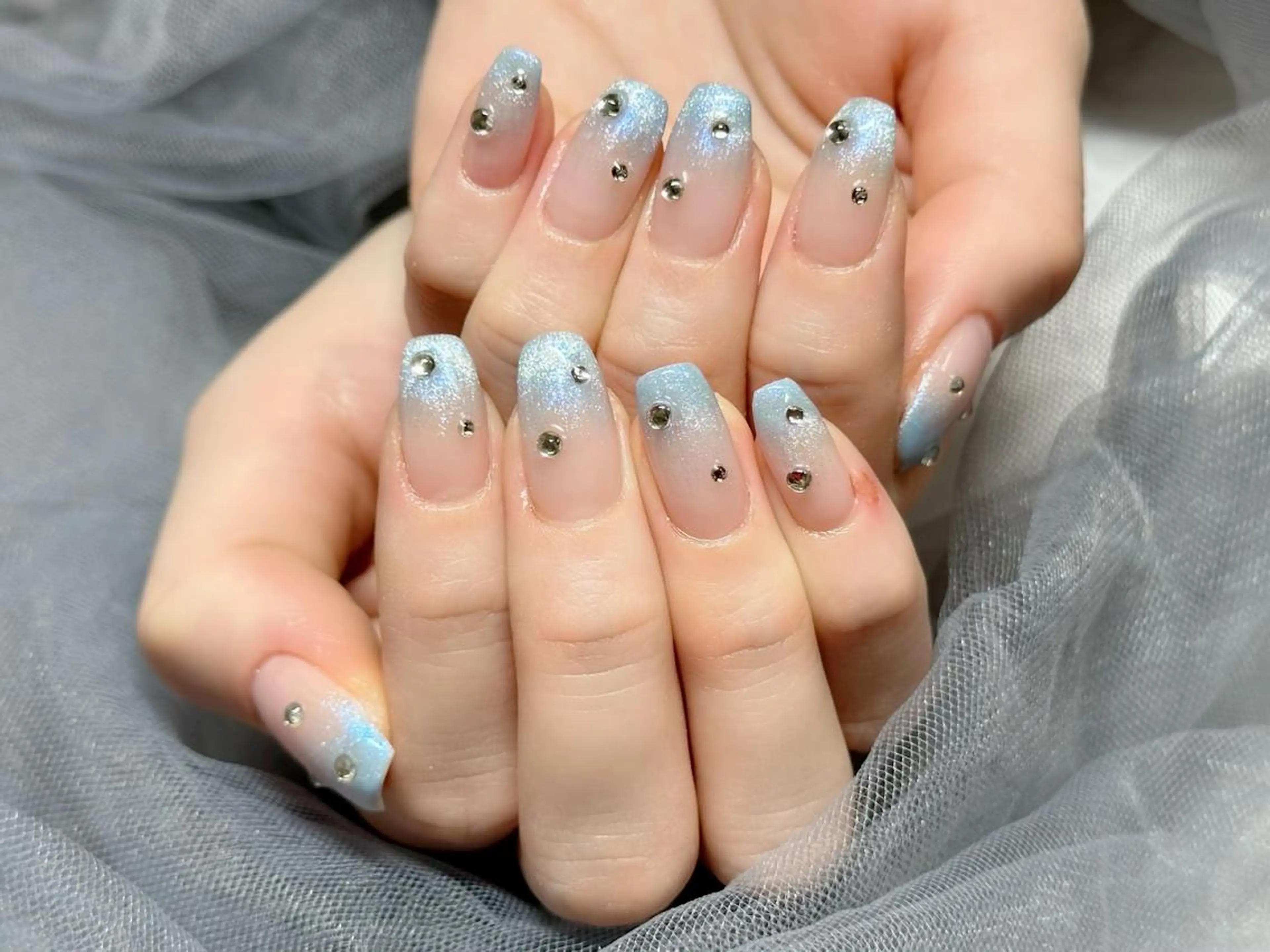 ネイル 水色 マグネットネイル ハンドネイル KURELLY所属・Nail Salon KURELLYのネイルデザイン