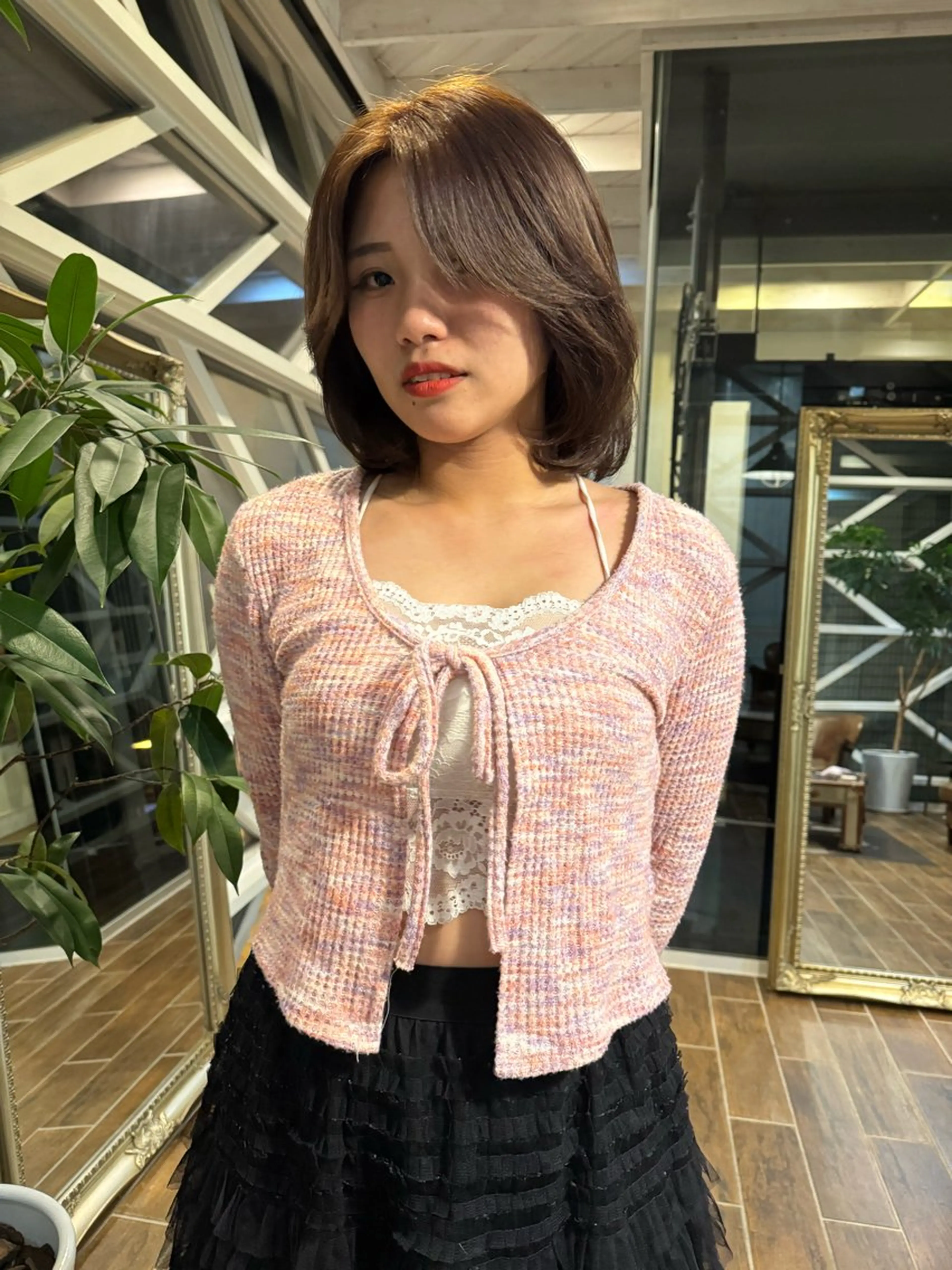 ミディアム カラー ヘアカラー 村上 輝のヘアスタイル