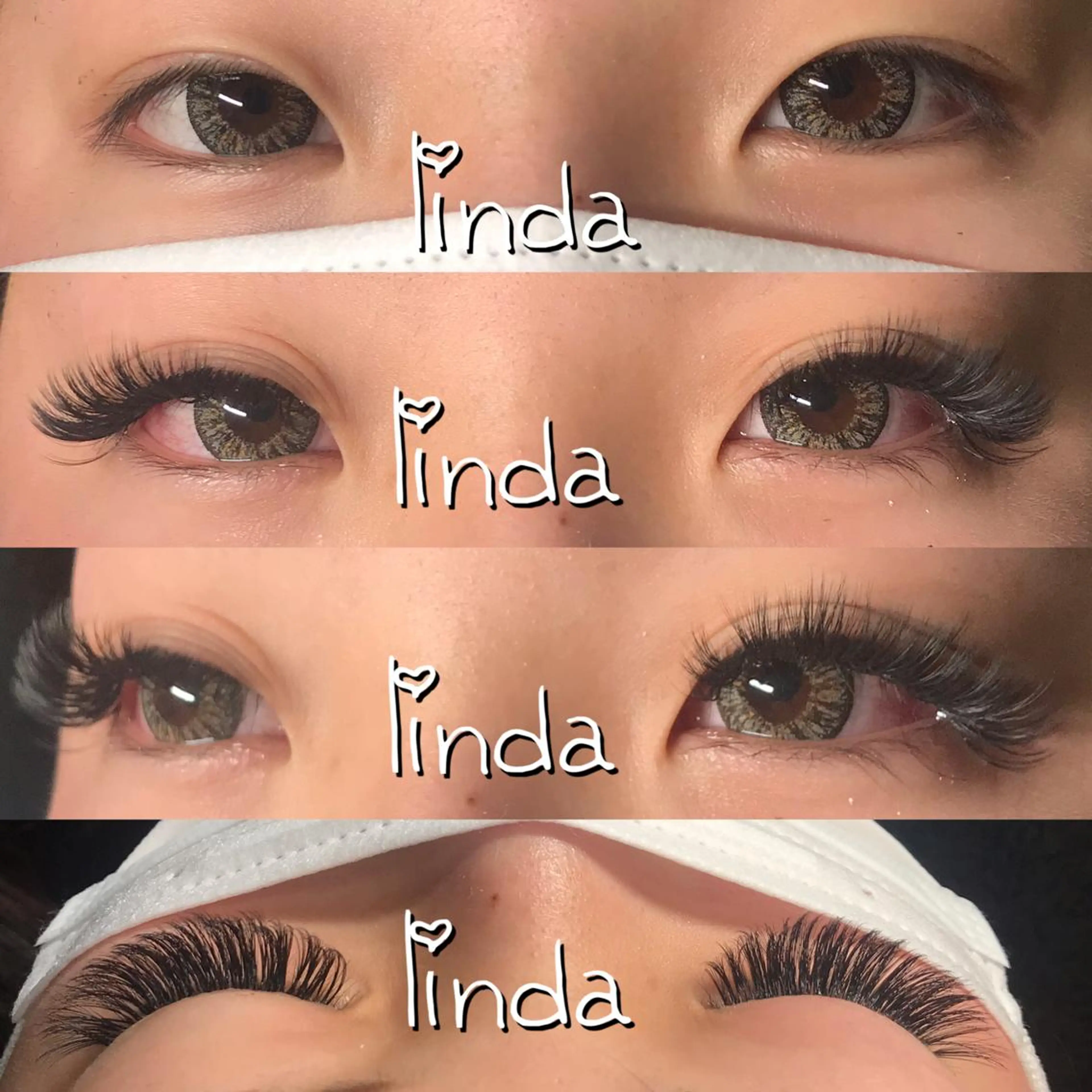 マツエク・マツパ 付け放題 ボリュームラッシュ linda lashesのマツエク・マツパデザイン