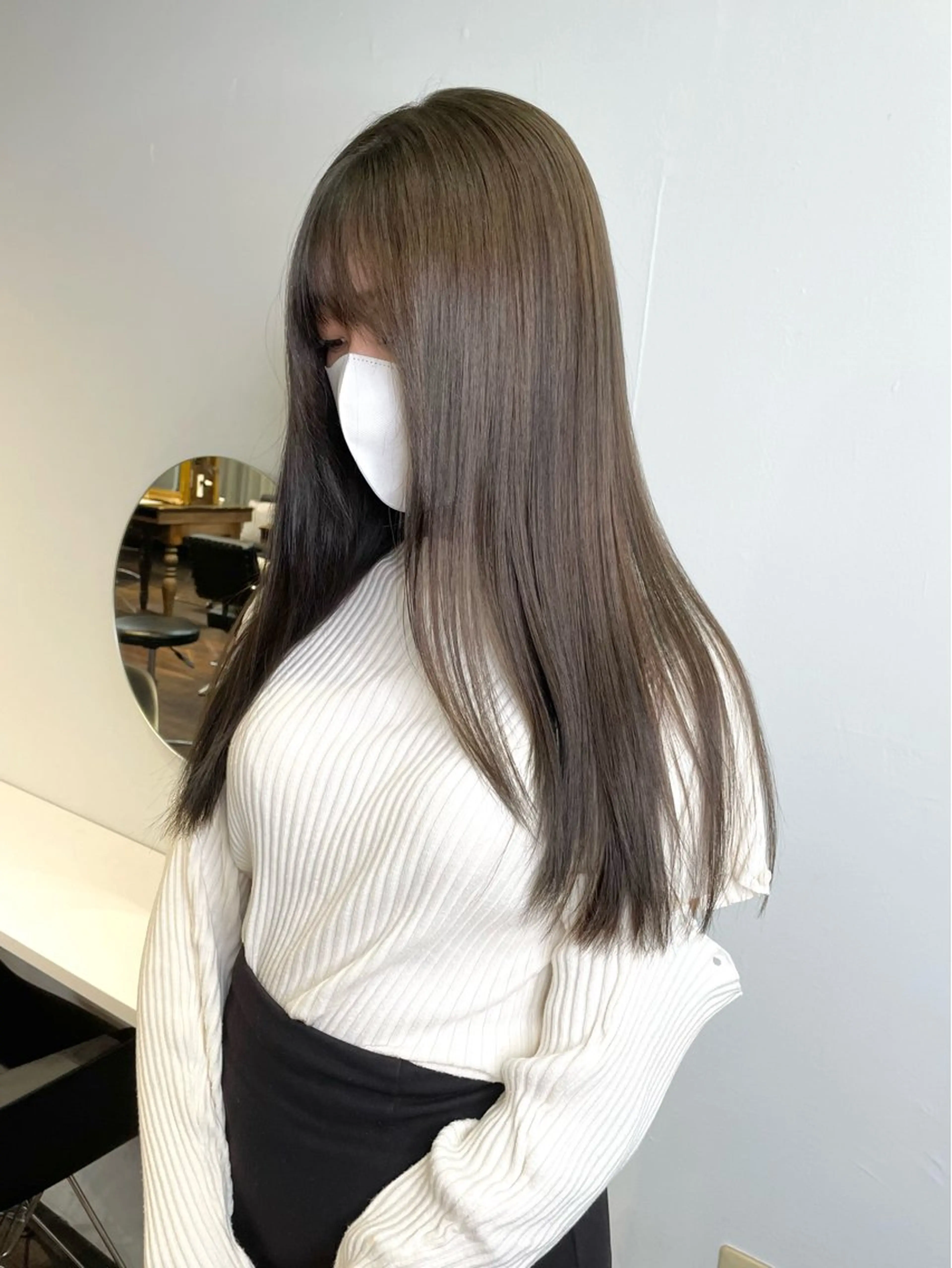 ロング カラー ヘアアレンジ アッシュ ベージュカラー ブリーチ 透明感カラー ダブルカラー カット ヘアカラー トリートメント maoブリーチ無し 似合わせカラーのヘアスタイル