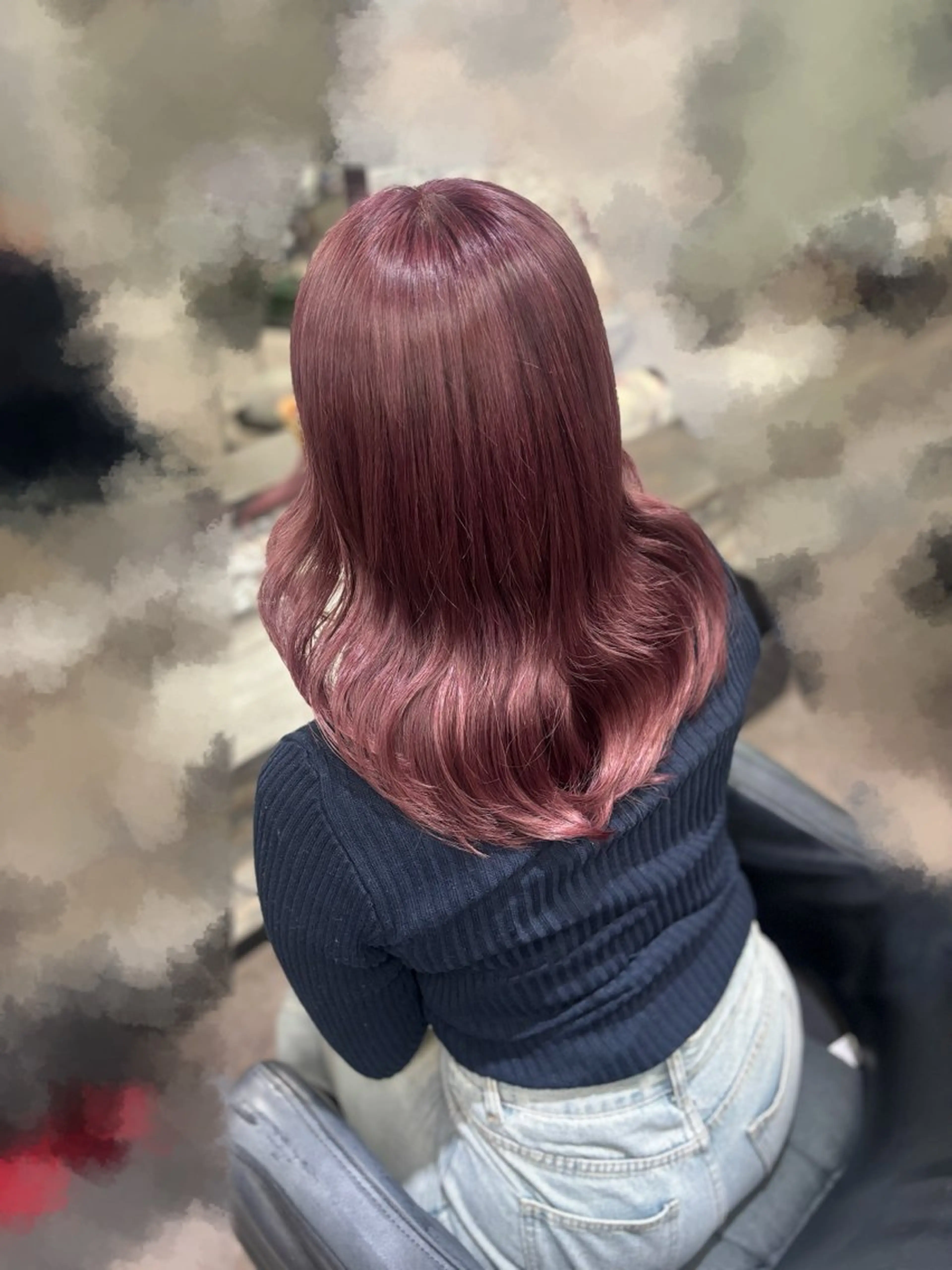 セミロング カラー 韓国ヘア✨エクステ/ しおりのヘアスタイル