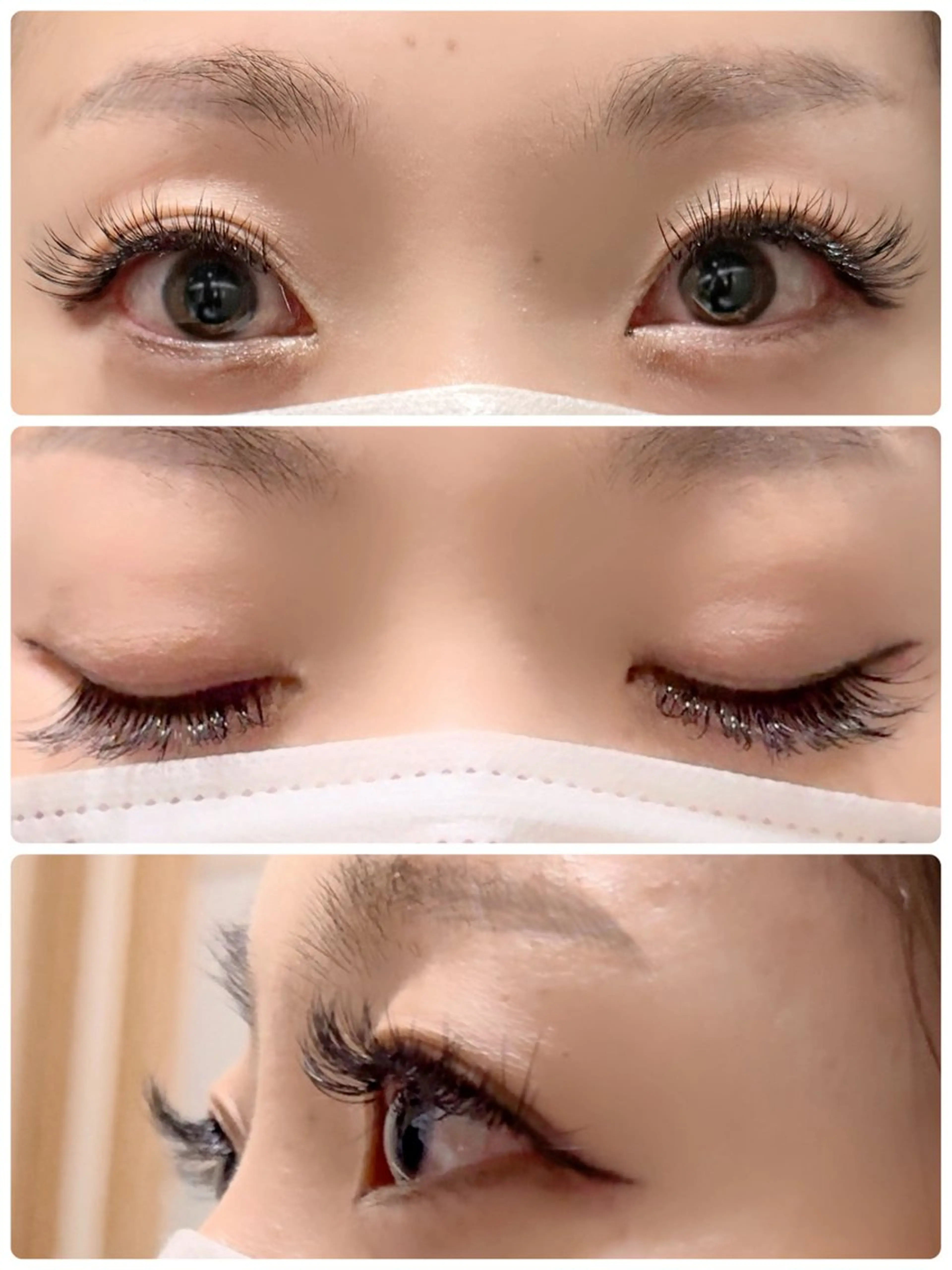 マツエク・マツパ Cカール フラットラッシュ 目尻長め マツエク eyelist Asamiのマツエク・マツパデザイン