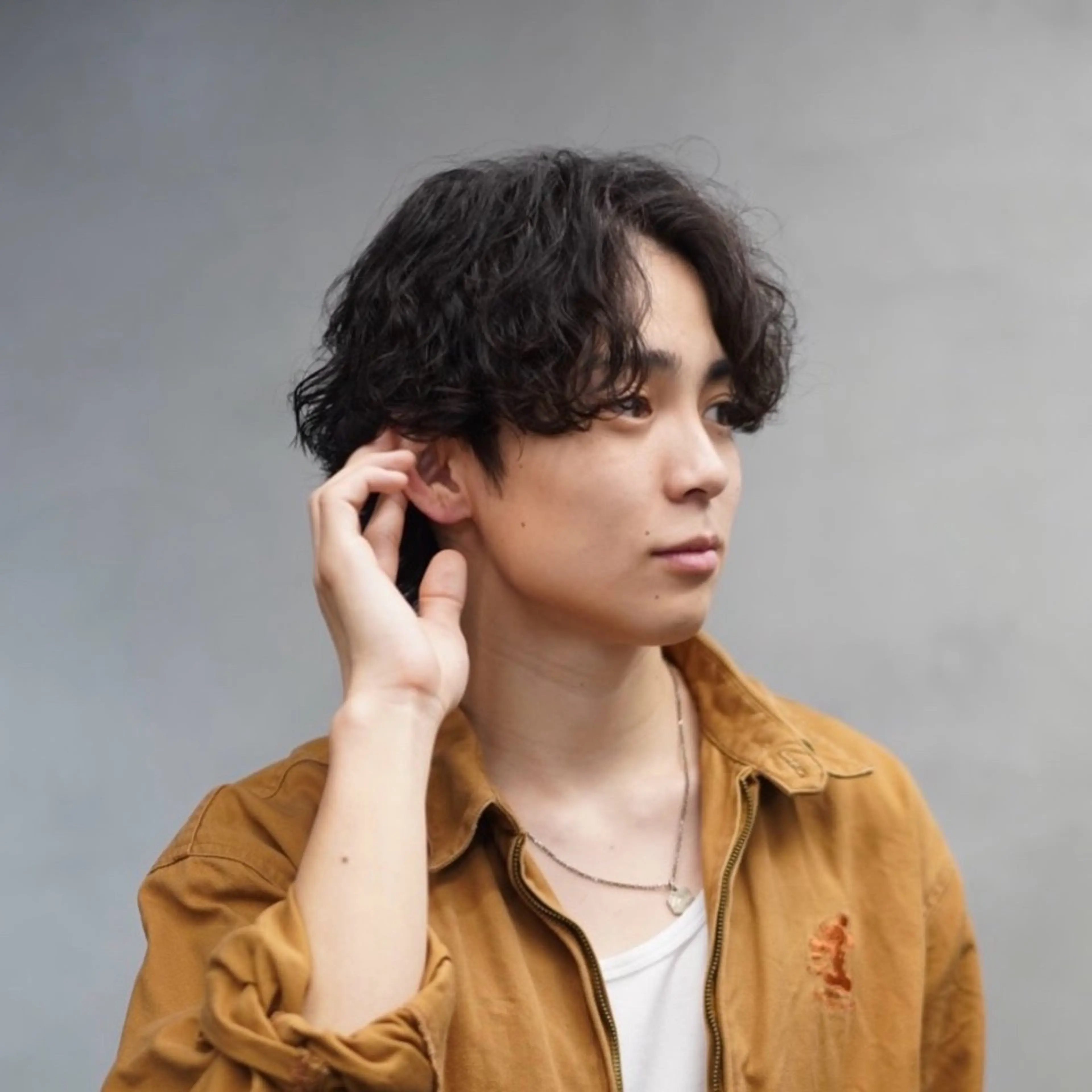 ショート パーマ メンズ センターパート 波巻きパーマ 松下 友希 【fifth】のヘアスタイル