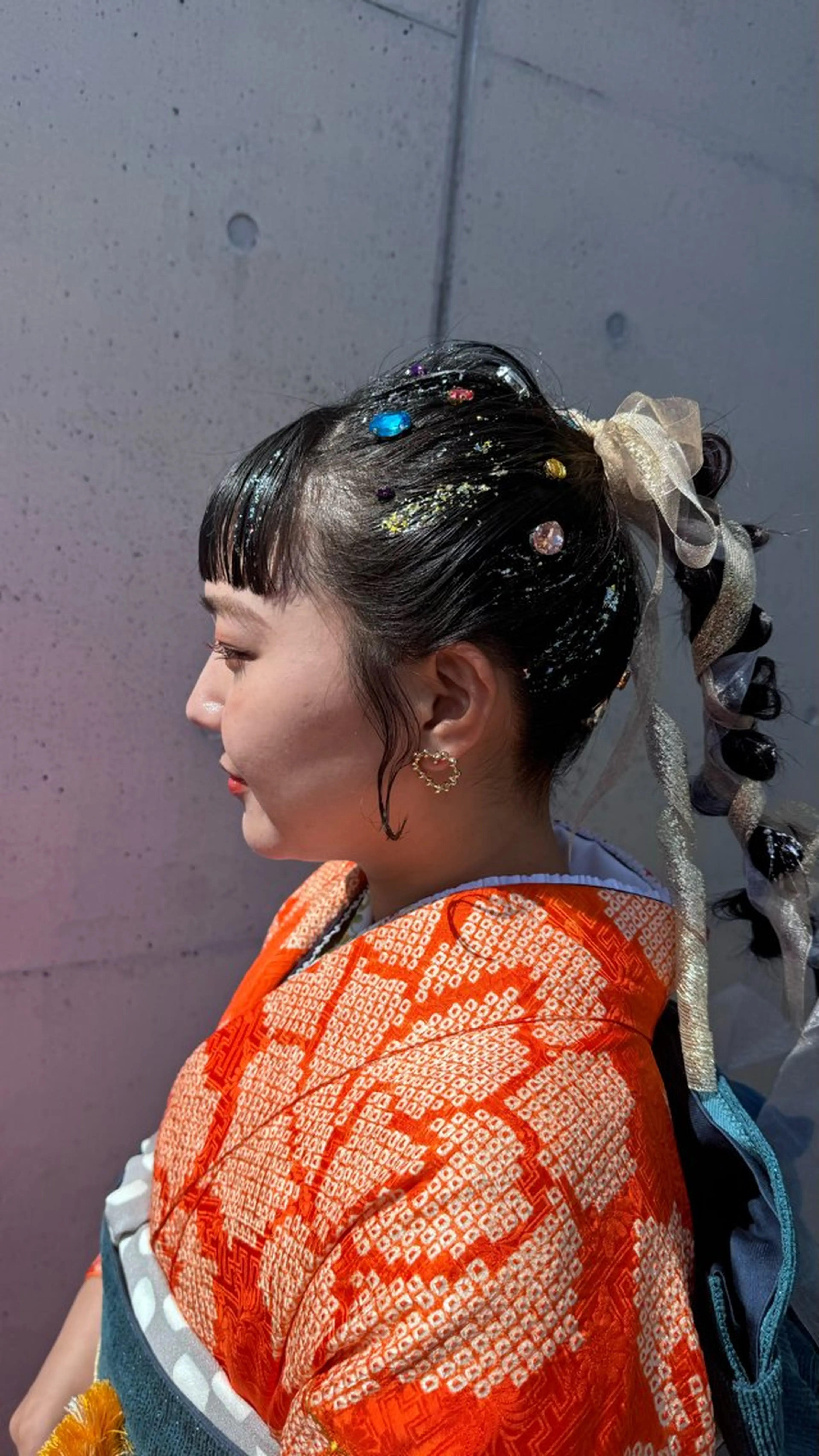 セミロング ヘアアレンジ ヘアセット 秋元 菜摘のヘアスタイル