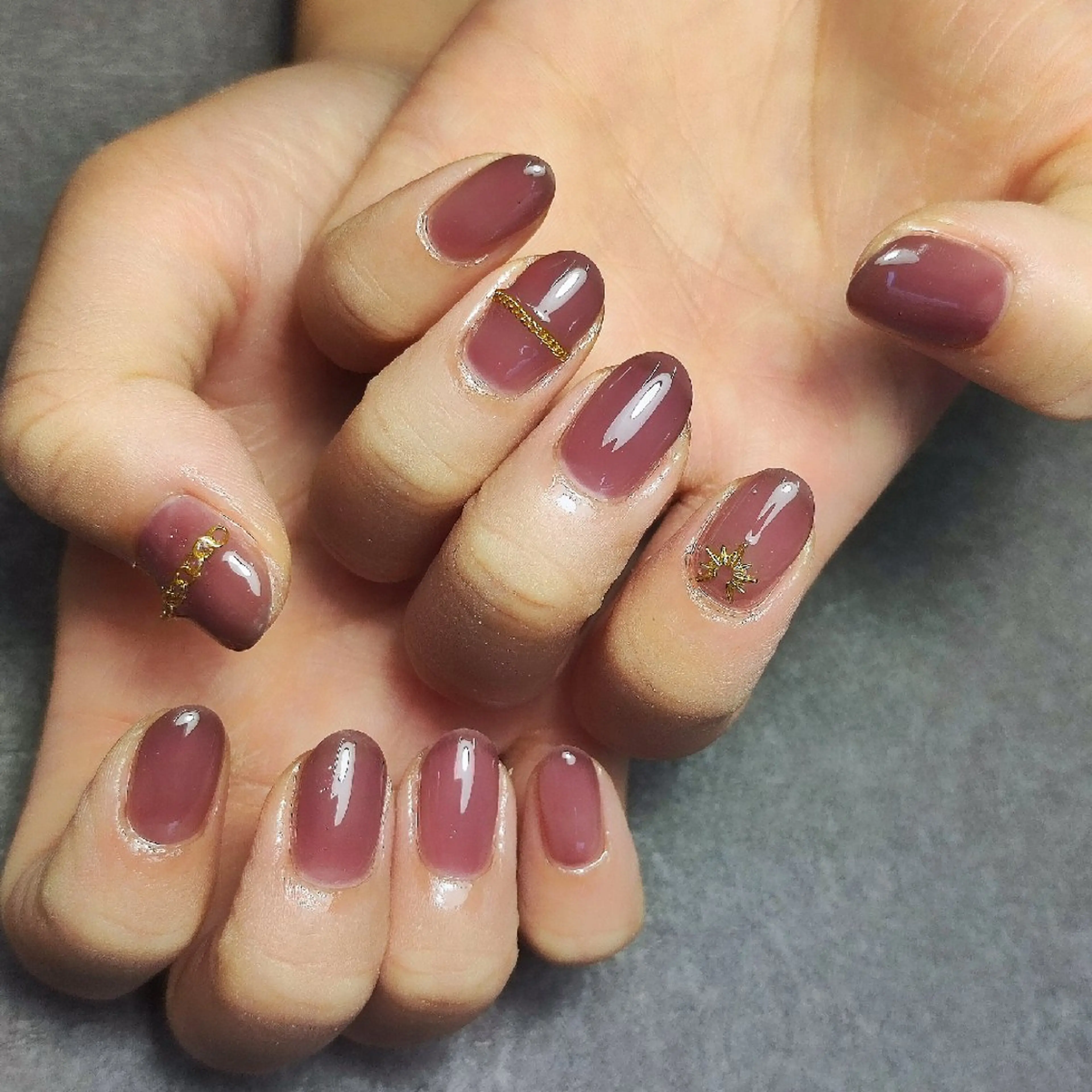 ネイル クリアネイル パープル ハンドネイル 個人サロン saltnailのネイルデザイン