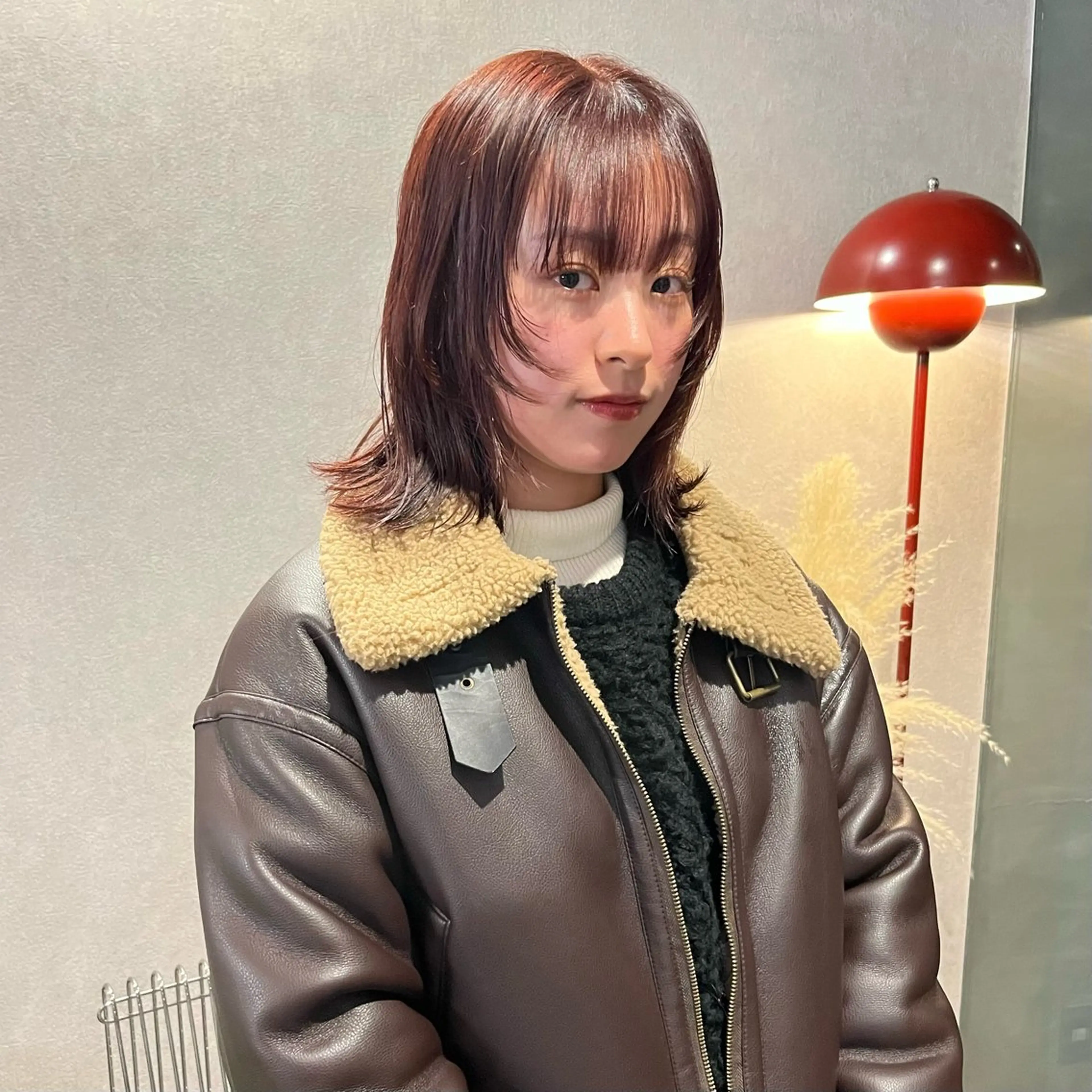 ミディアム カラー レッドカラー レイヤーカット カット ヘアカラー yuumi/大濠🪷 レイヤー/垢抜けヘアのヘアスタイル