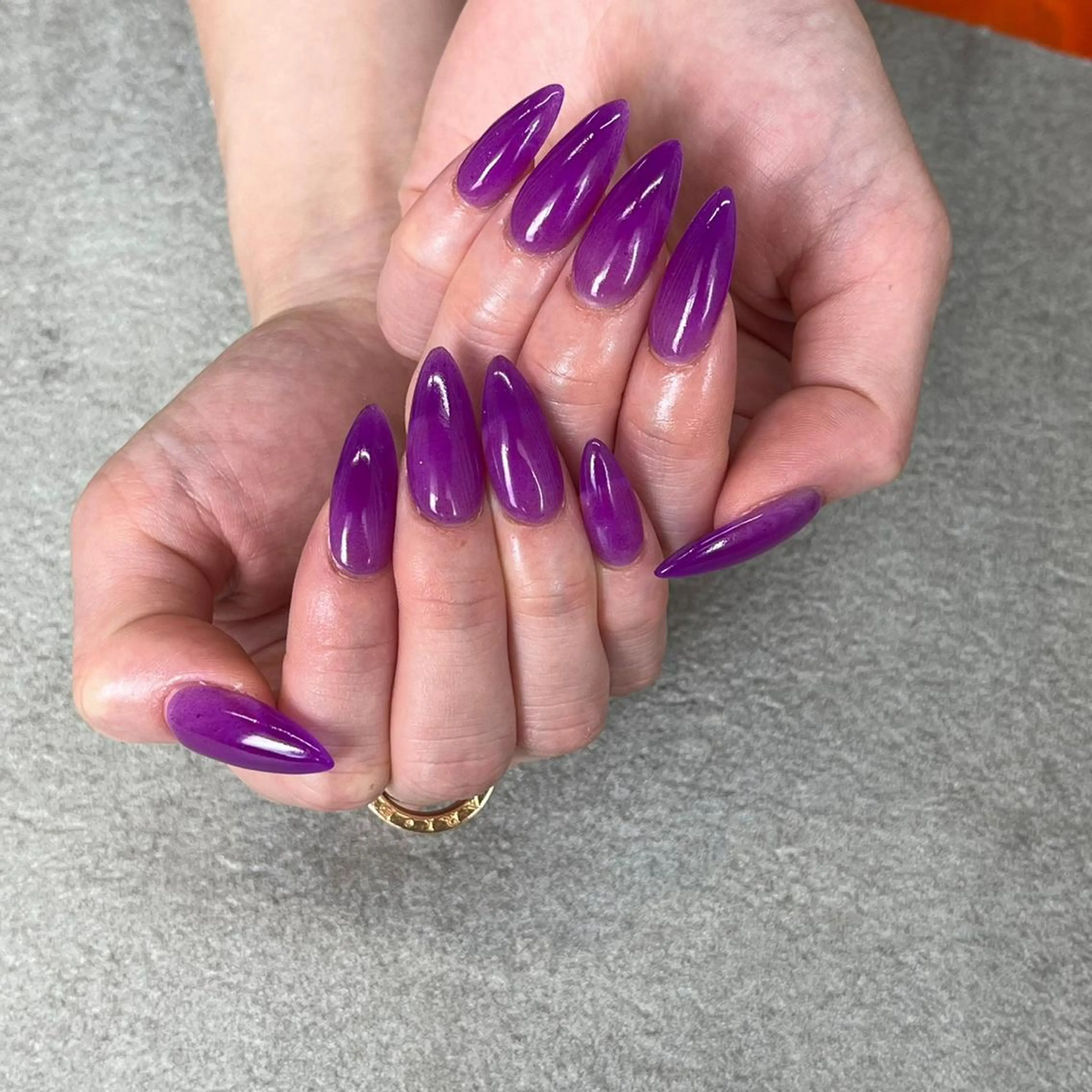 ネイル パープル スカルプネイル シンプルネイル 【やり放題専門店】 スカルプ＆長さ出しのネイルデザイン