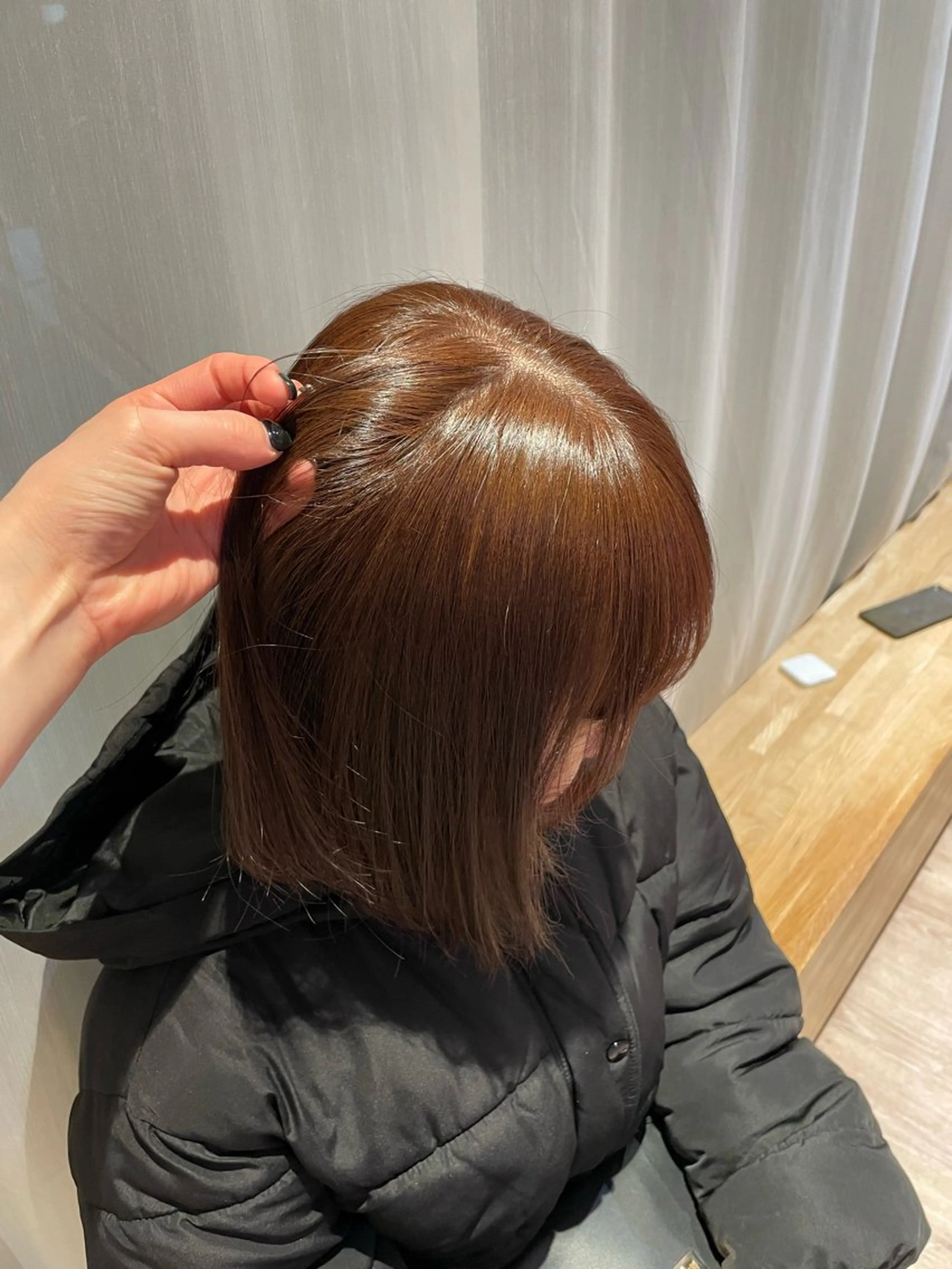 ミディアム カラー ブラウンカラー ピンクカラー ピンクブラウン say.所属・たなか こころ🎀のヘアスタイル