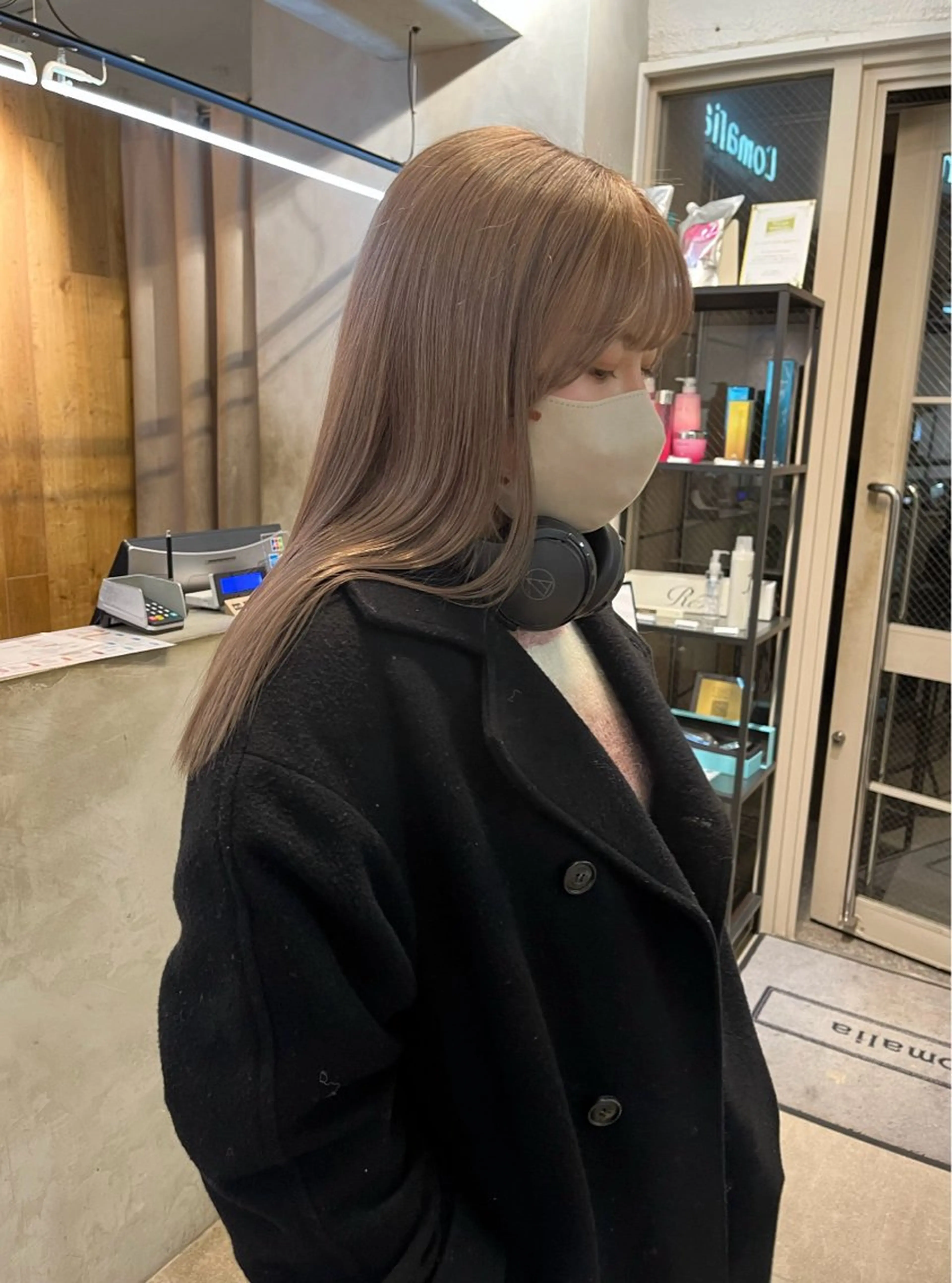 セミロング カラー ヘアカラー トリートメント オリーブ/縮毛♡ Natsuno🩰のヘアスタイル