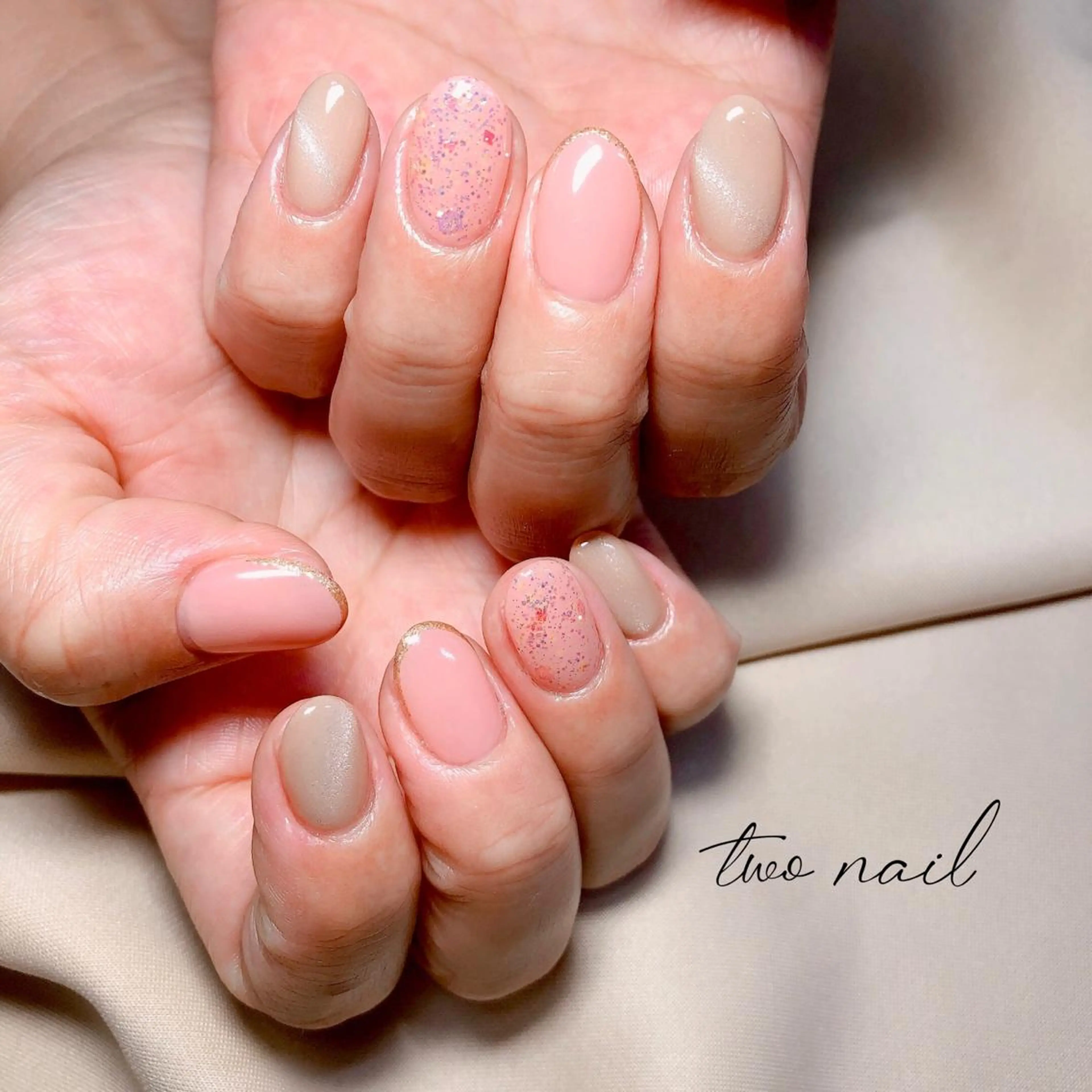 ネイル アートネイル フットネイル ハート マグネットネイル ニュアンスネイル two nailのネイルデザイン