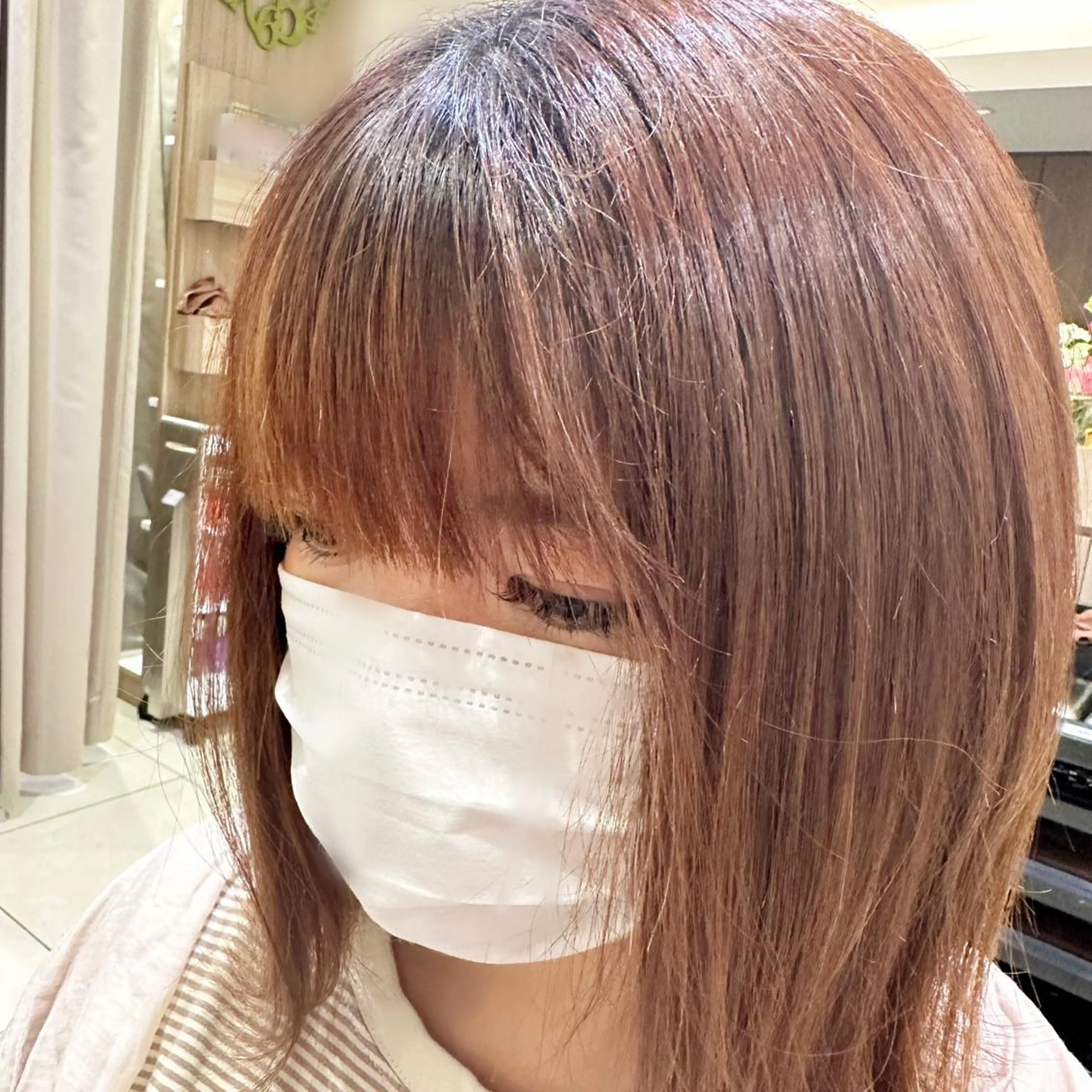 ミディアム 縮毛矯正 Miyu🦄ash メンズカット/まつげのヘアスタイル