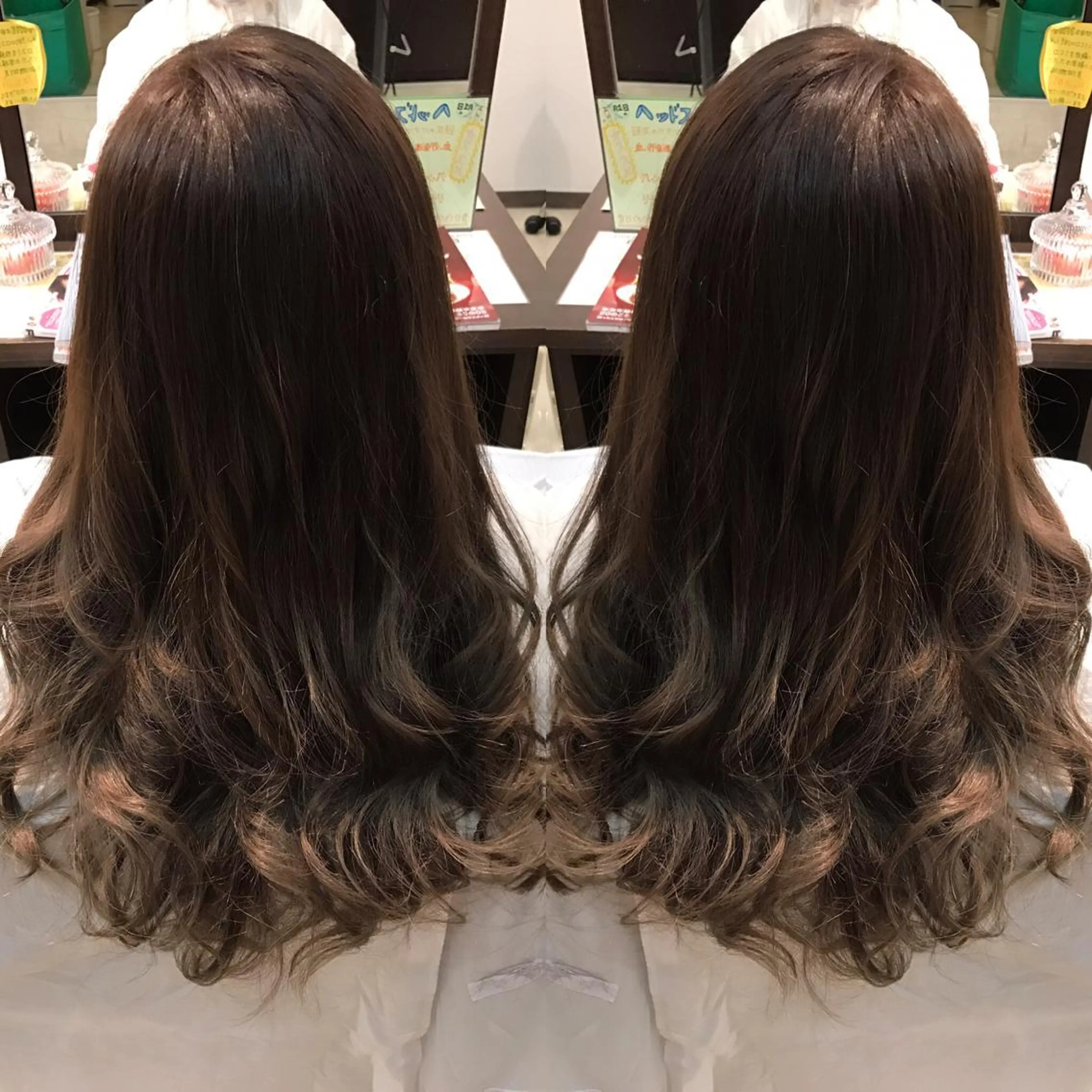 ロング カラー アッシュ グラデーションカラー GRANLUSSO 岡山駅前 ビックカメラ5階所属・岡本 智次のヘアスタイル