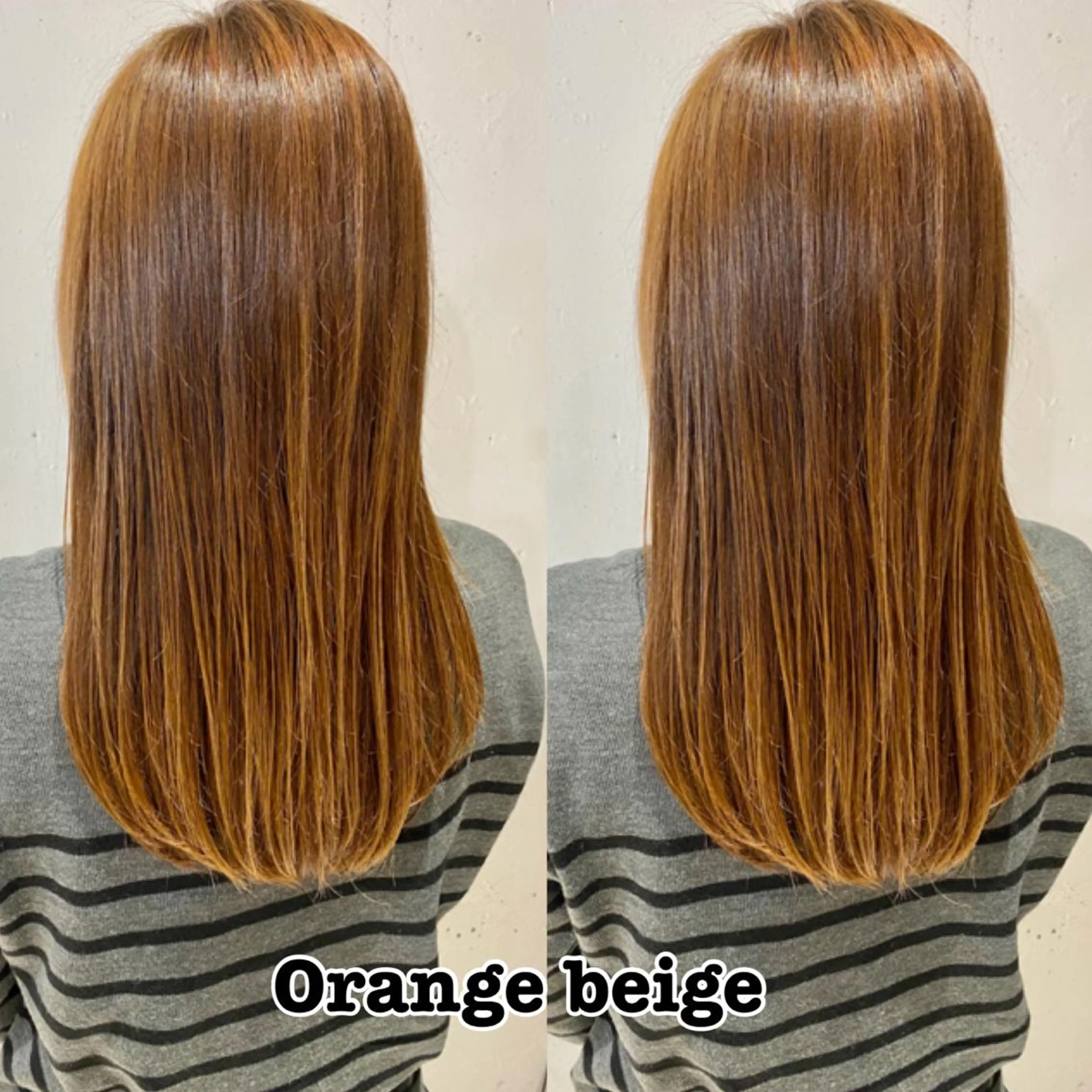 セミロング カラー ベージュカラー オレンジ オレンジベージュ SALOWIN調布店所属・ツヤ髪師 kichiのヘアスタイル