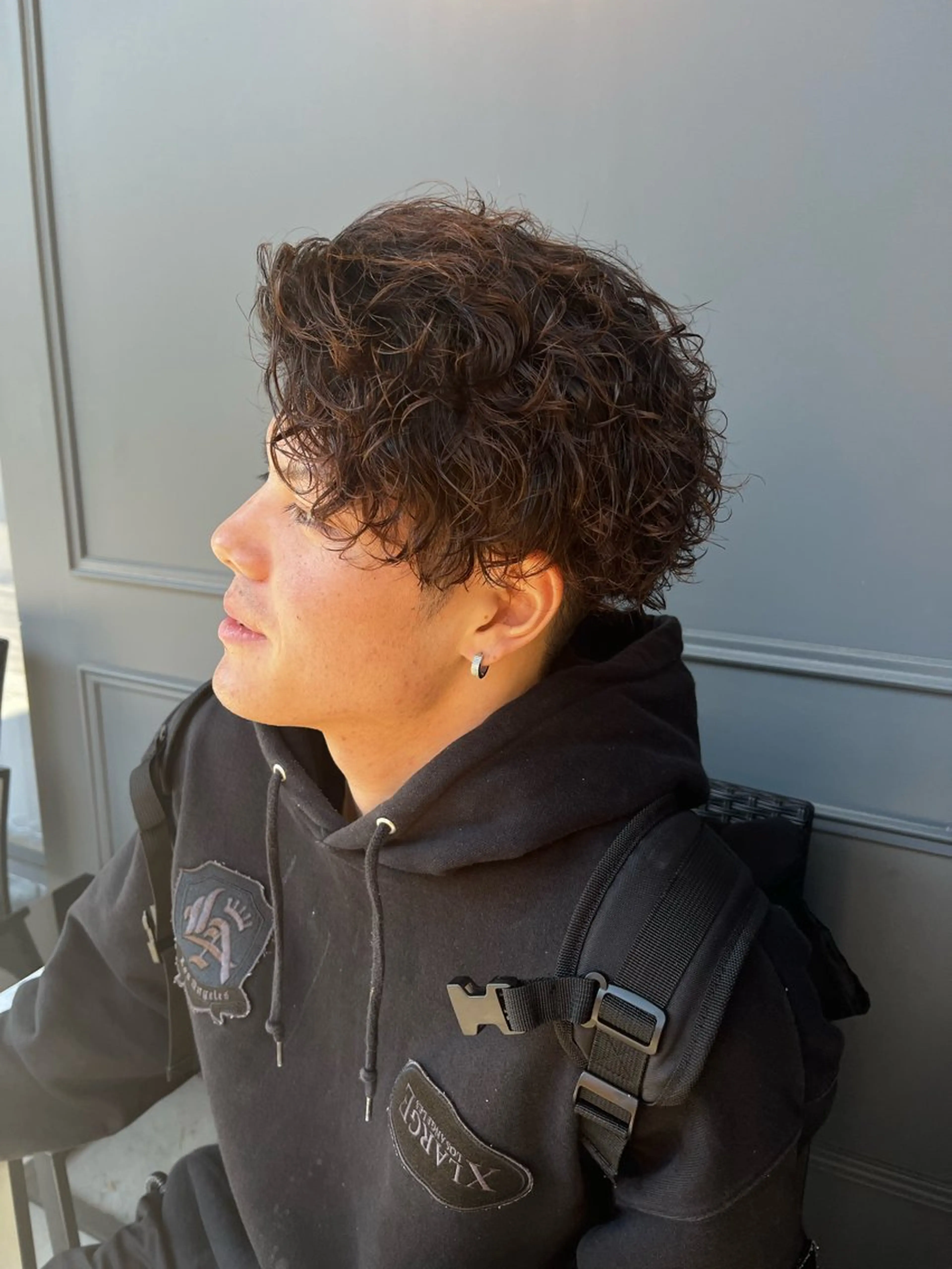 ミディアム パーマ ヘアアレンジ メンズ ミディアムパーマ メンズパーマ カット パーマ ヘアセット men'slapis YUTOのヘアスタイル