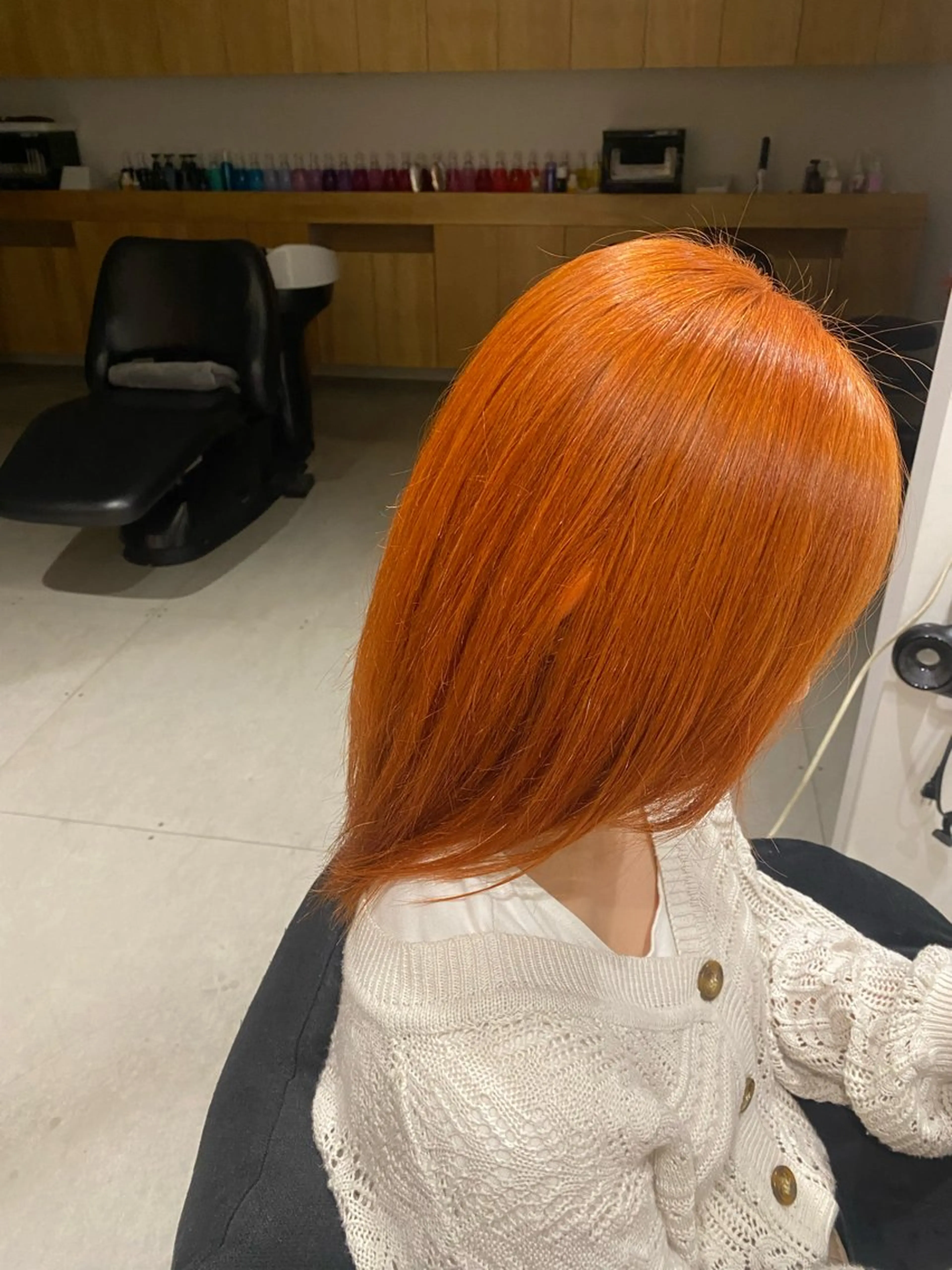 セミロング カラー ブリーチなしカラー/ 顔周りレイヤーのヘアスタイル