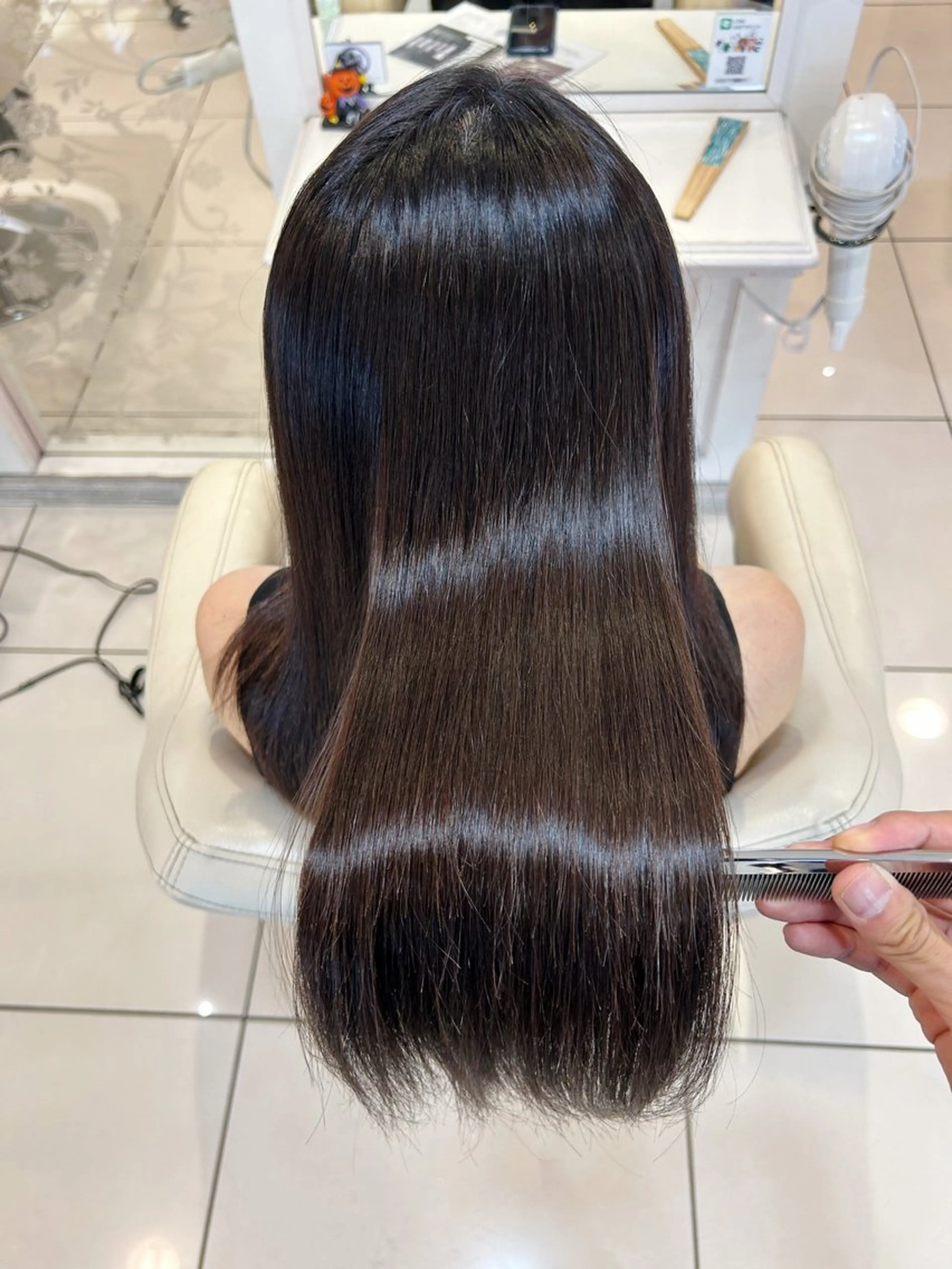 セミロング 縮毛矯正 高橋 佑のヘアスタイル