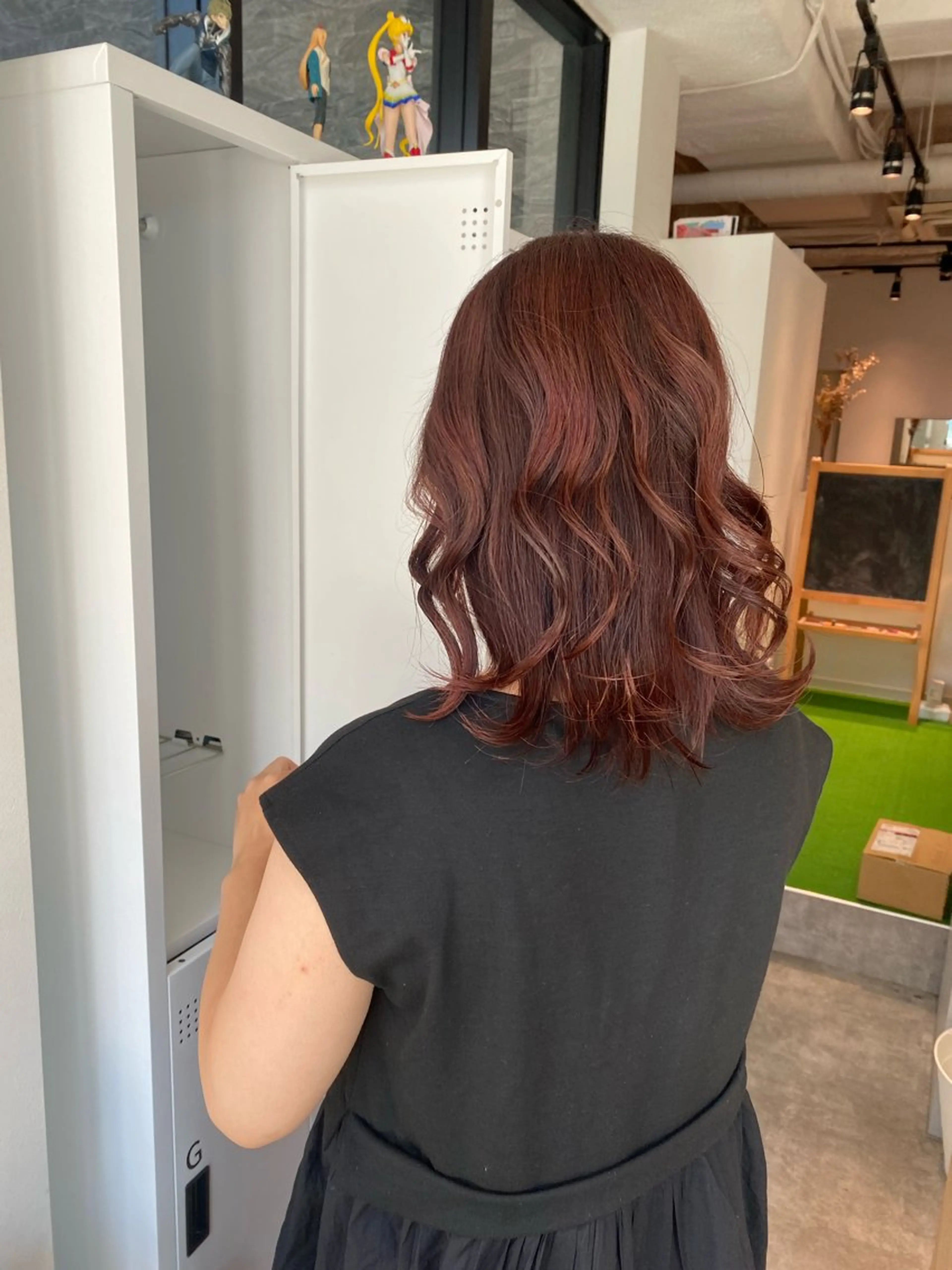 ミディアム カラー ブラウンカラー ピンクカラー ピンクブラウン カット ヘアカラー トリートメント オスズ 🎀´-のヘアスタイル