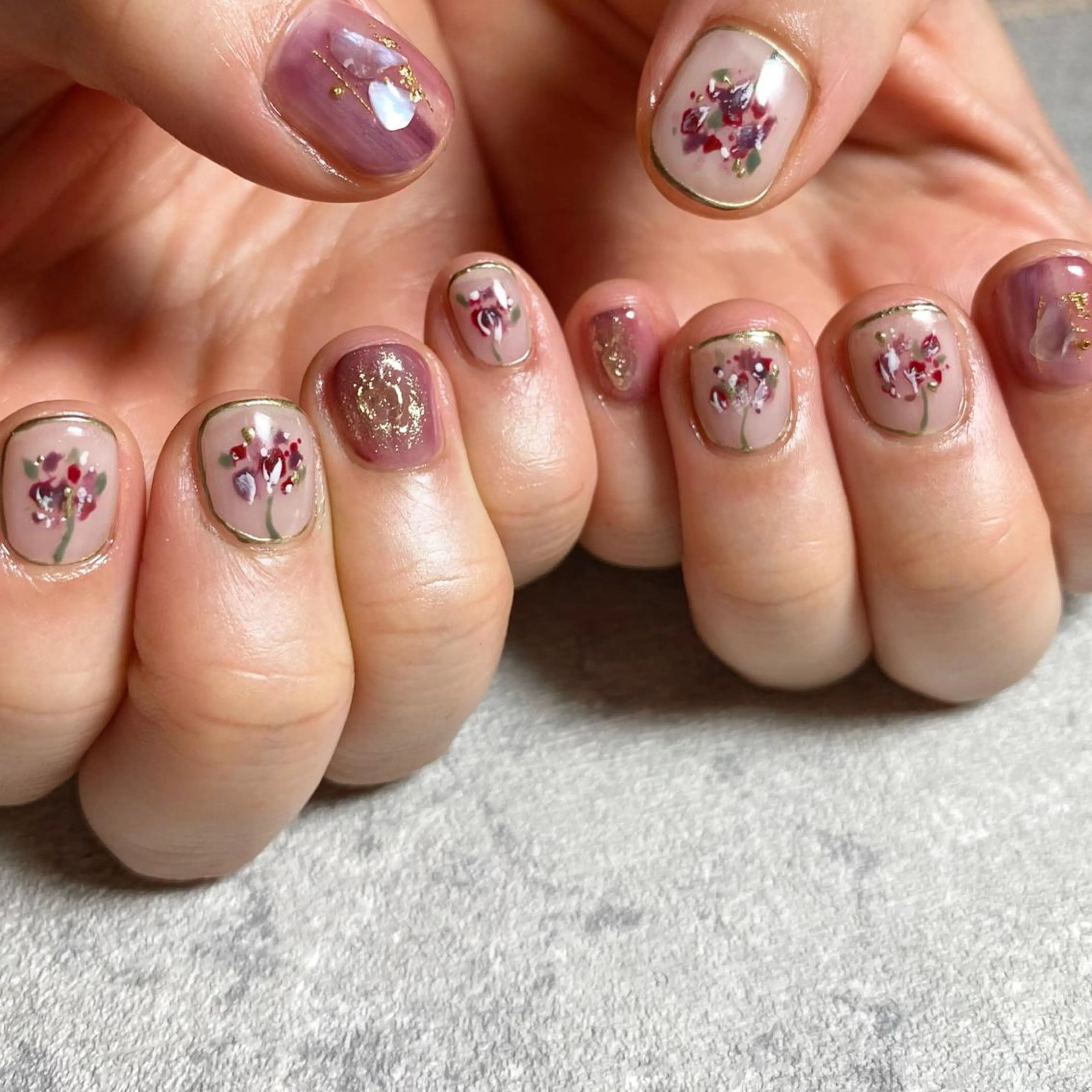 ネイル アートネイル ニュアンスネイル 春ネイル ハンドネイル 山田 貴子のネイルデザイン